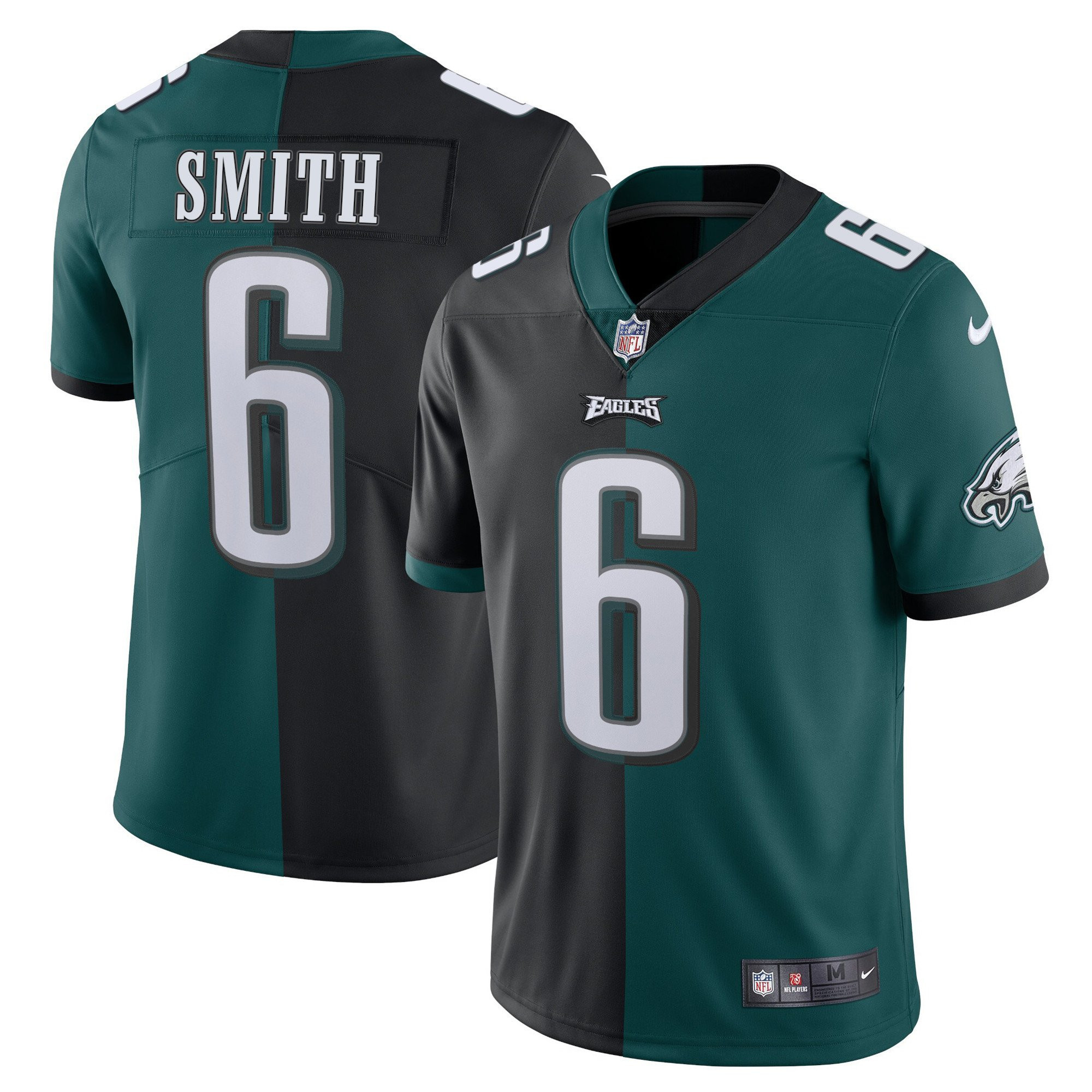 Men's Philadelphia Eagles Split Black Green Vapor Limited - All Stitched DeVonta Smith Jersey - All Stitched