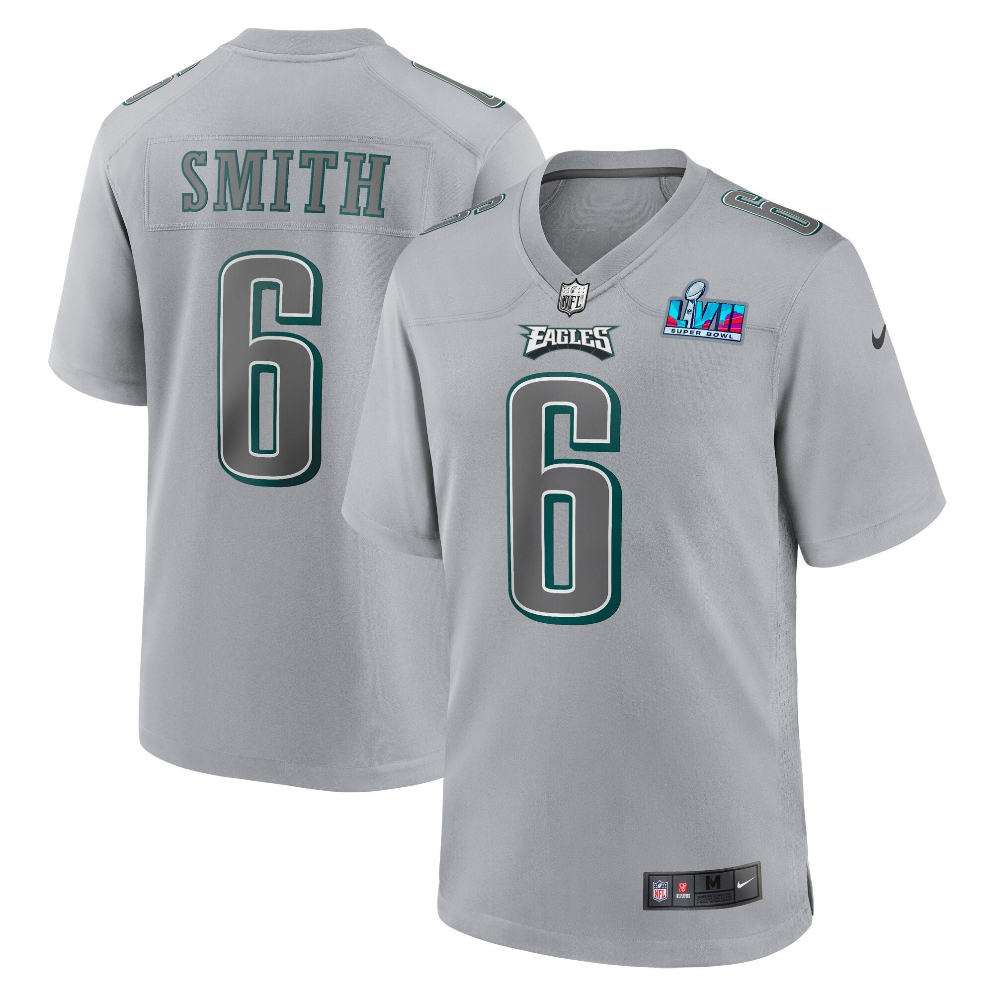Men's Philadelphia Eagles Super Bowl LVII Patch Atmosphere Game DeVonta Smith Jersey - All Stitched