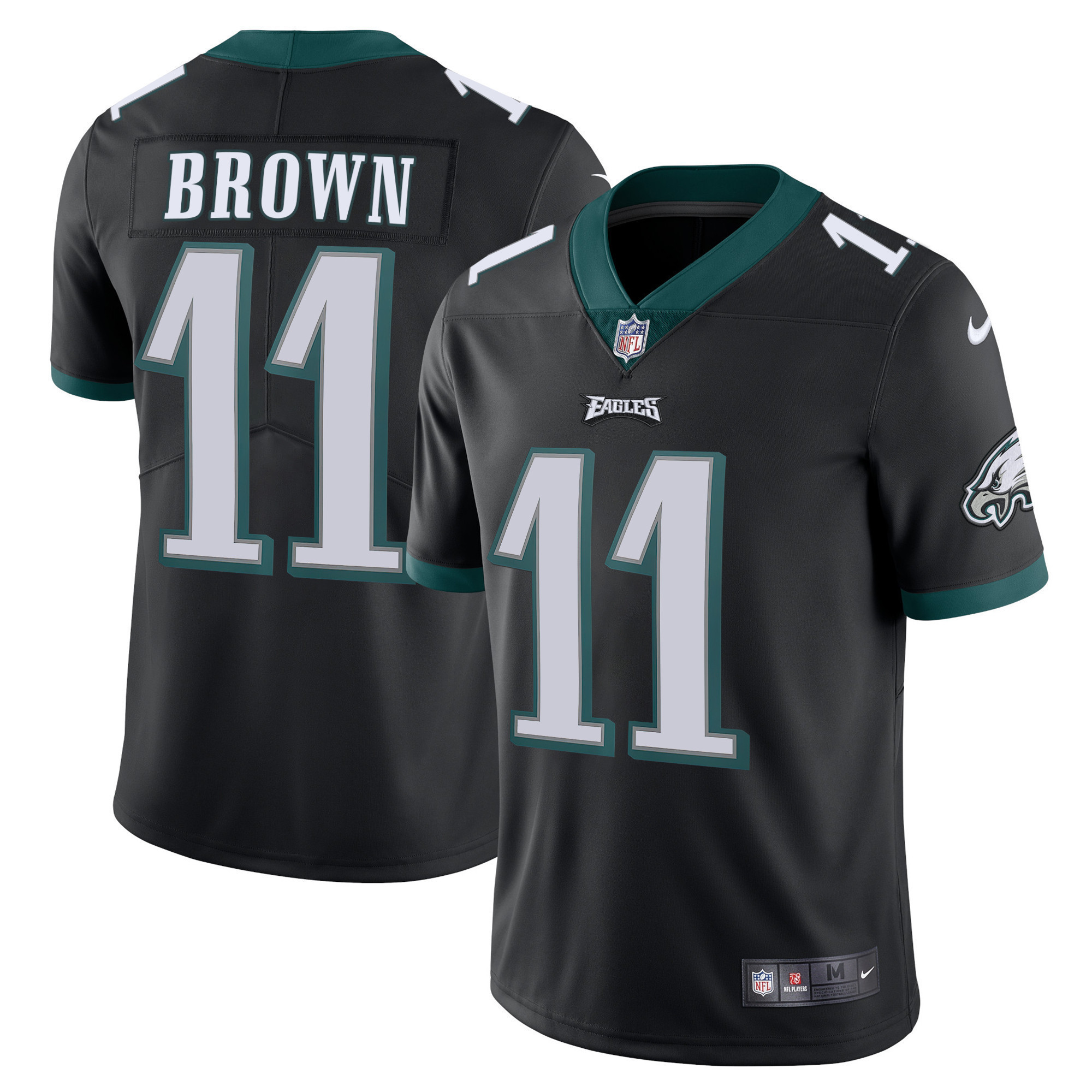 Men's Philadelphia Eagles Vapor Black - All Stitched A.J. Brown Jersey - All Stitched