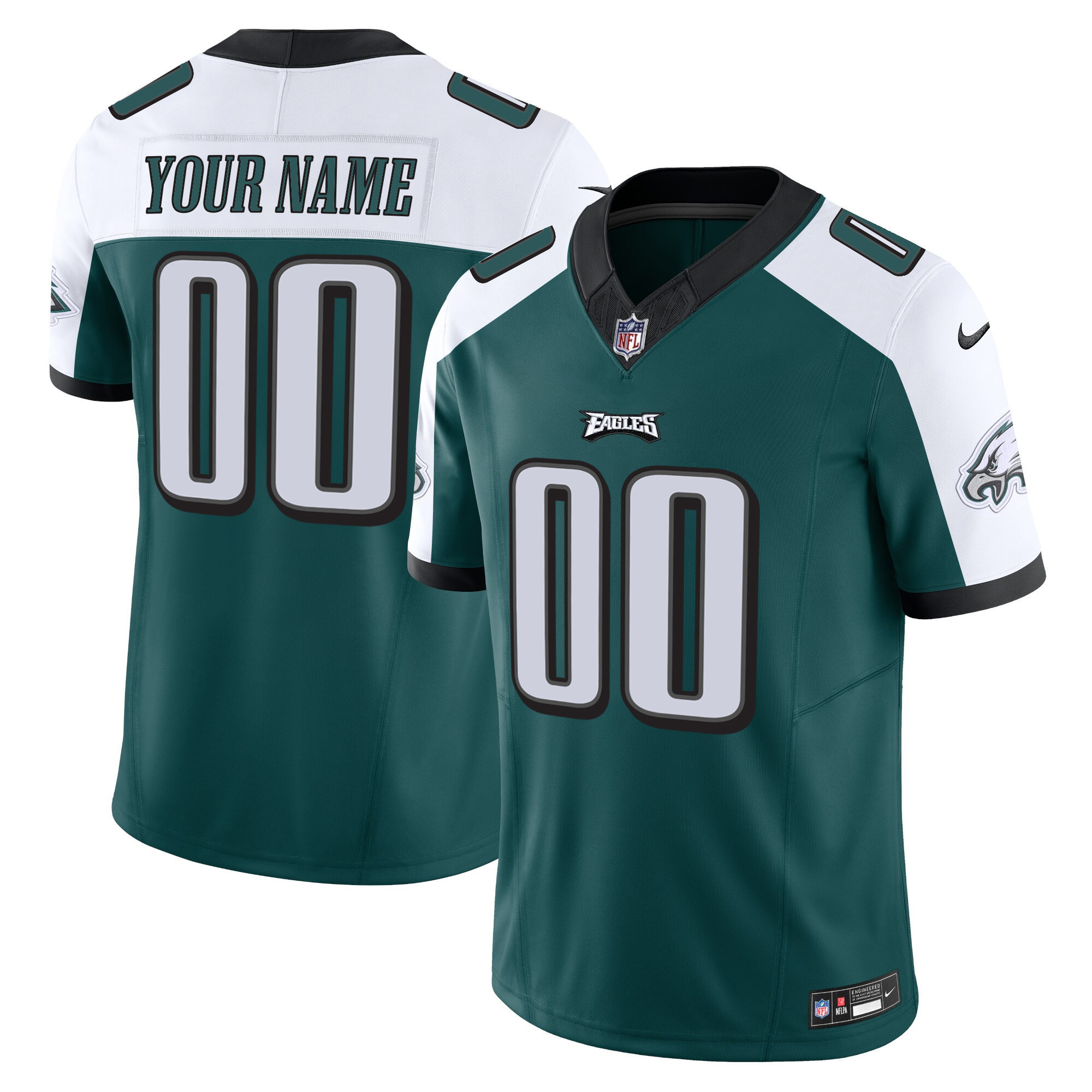 Men's Philadelphia Eagles Vapor Limited Custom Alternate Jersey - All Stitched