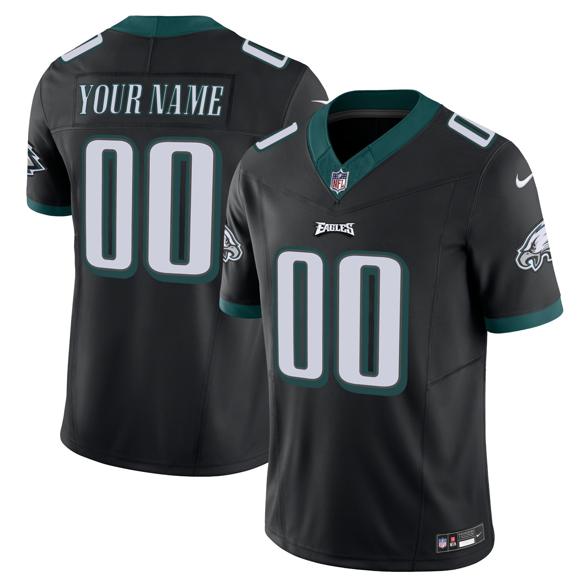Men's Philadelphia Eagles Vapor Limited Custom Black Jersey - All Stitched