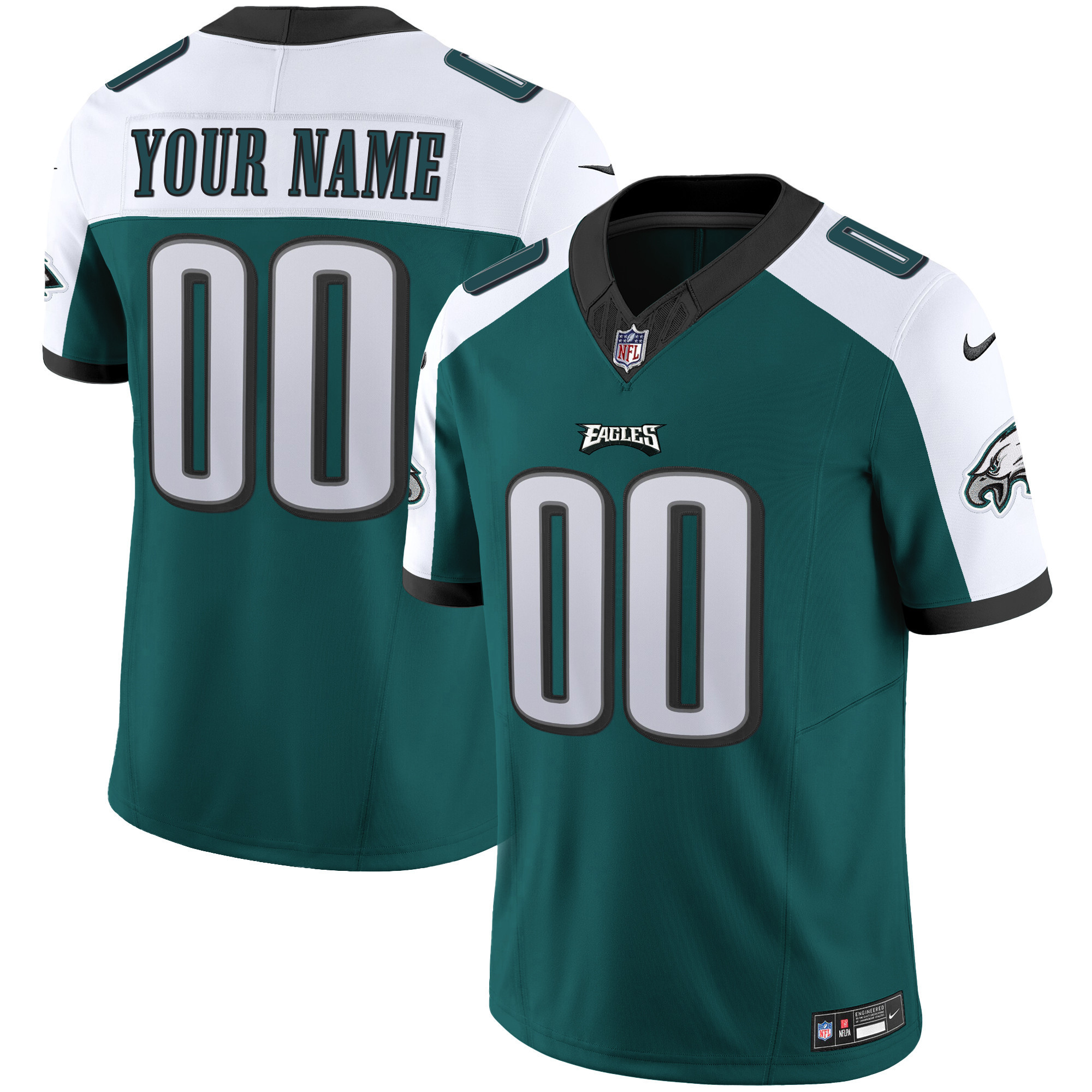 Men's Philadelphia Eagles Vapor Limited Custom Midnight Alternate Jersey - All Stitched