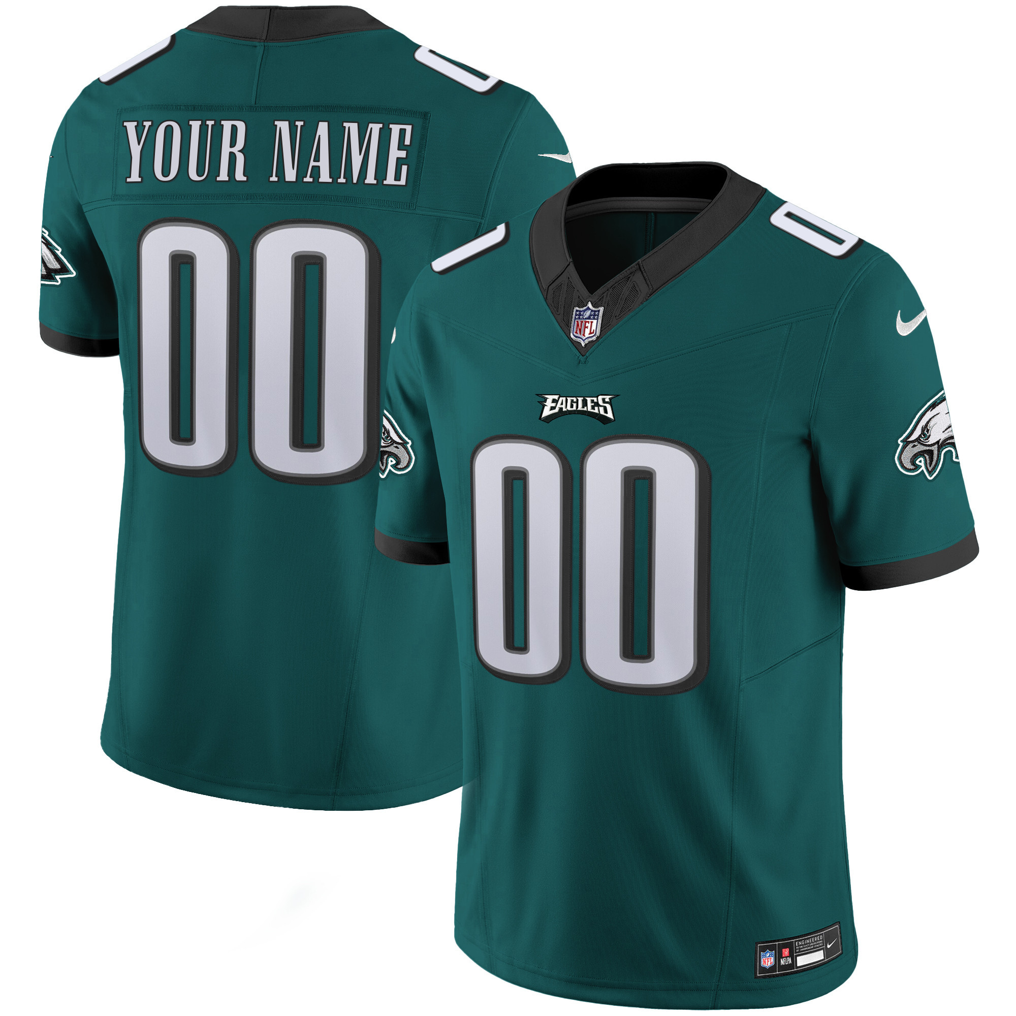Men's Philadelphia Eagles Vapor Limited Custom Midnight Green Jersey - All Stitched