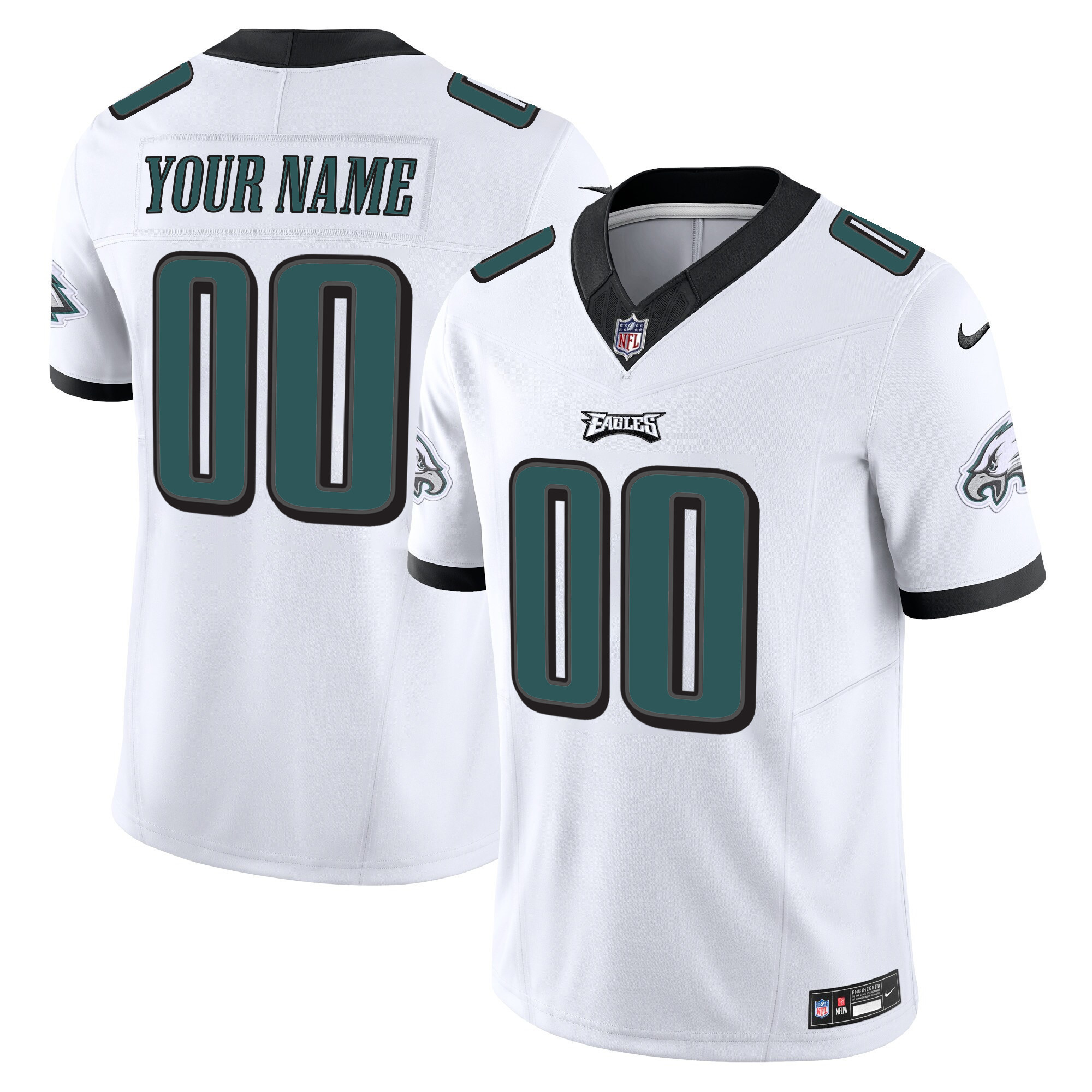 Men's Philadelphia Eagles Vapor Limited Custom White Jersey - All Stitched