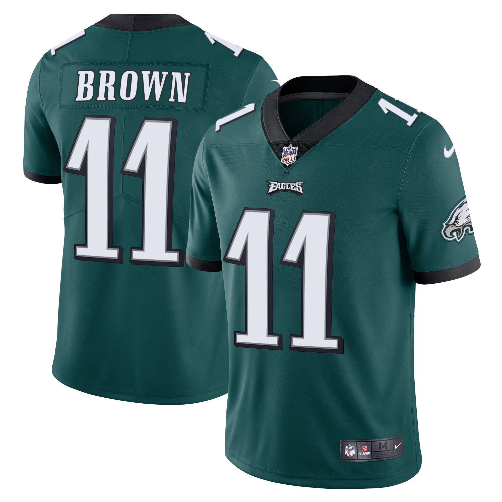 Men's Philadelphia Eagles Vapor Midnight Green - All Stitched A.J. Brown Jersey - All Stitched