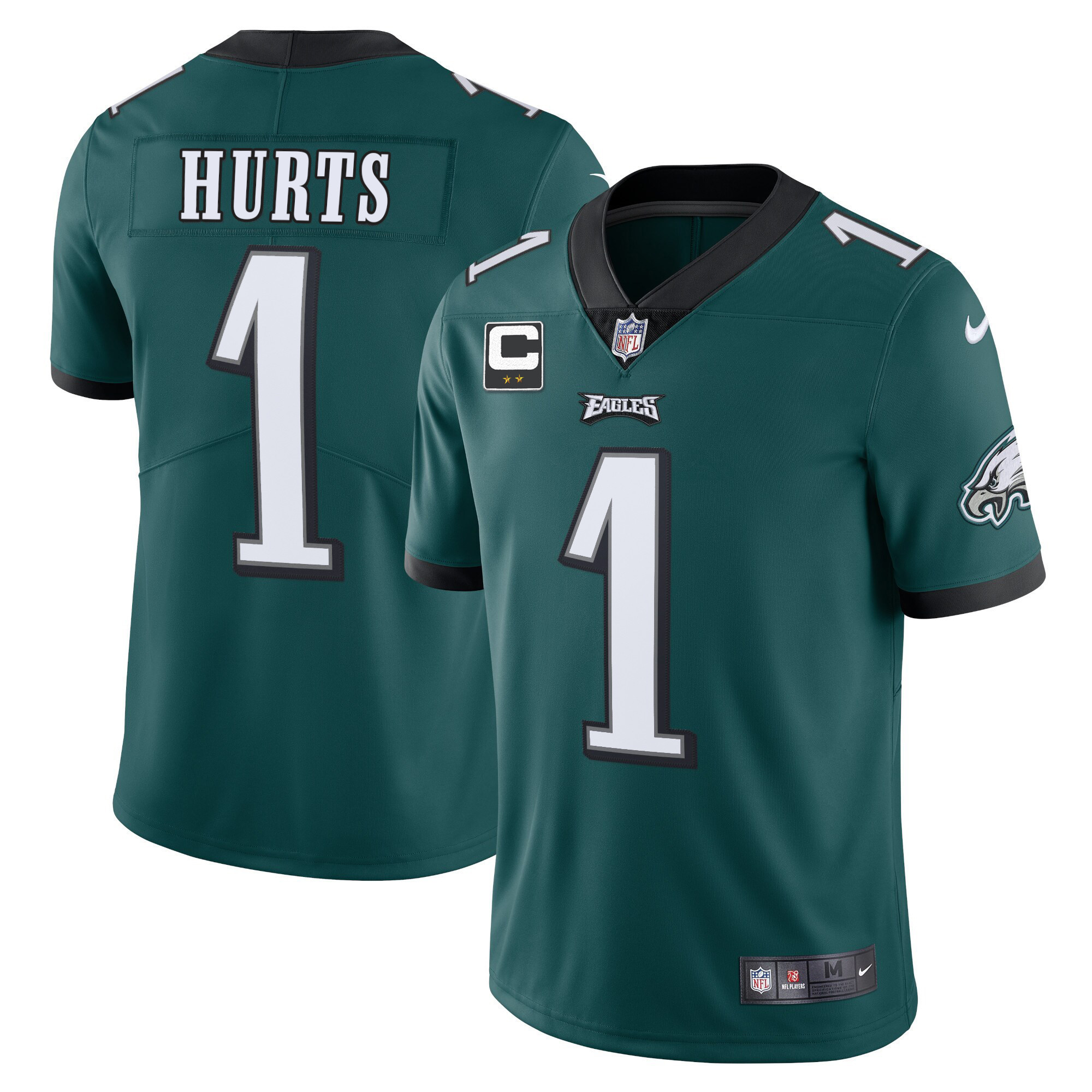 Men's Philadelphia Eagles Vapor Midnight Green - All Stitched Jalen Hurts Jersey - All Stitched
