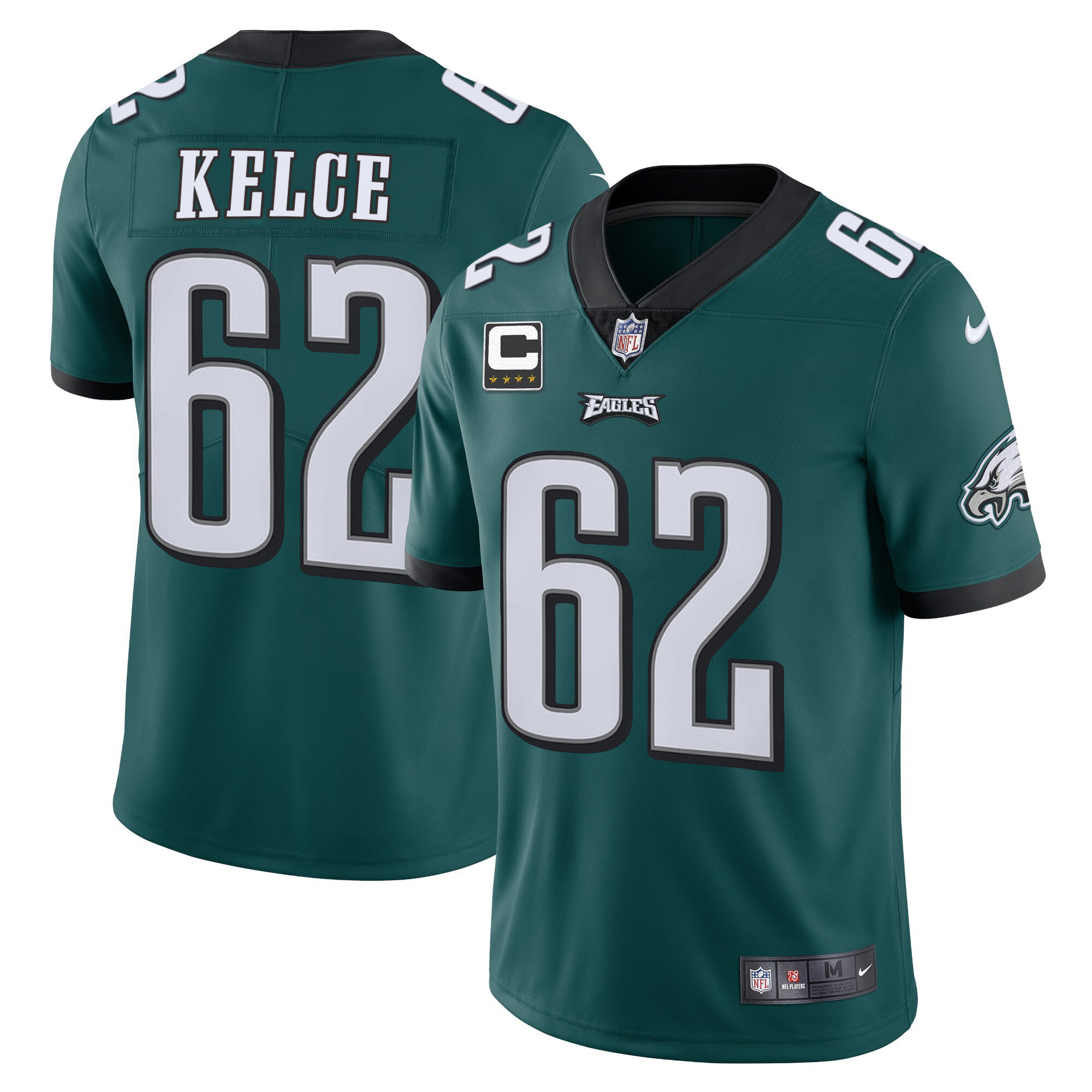 Men's Philadelphia Eagles Vapor Midnight Green - All Stitched Jason Kelce Jersey - All Stitched