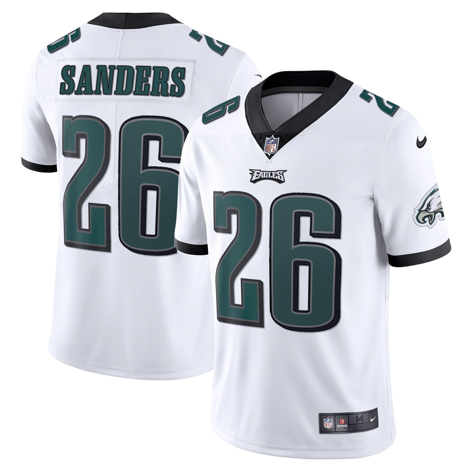 Men's Philadelphia Eagles Vapor White - All Stitched Miles Sanders Jersey - All Stitched
