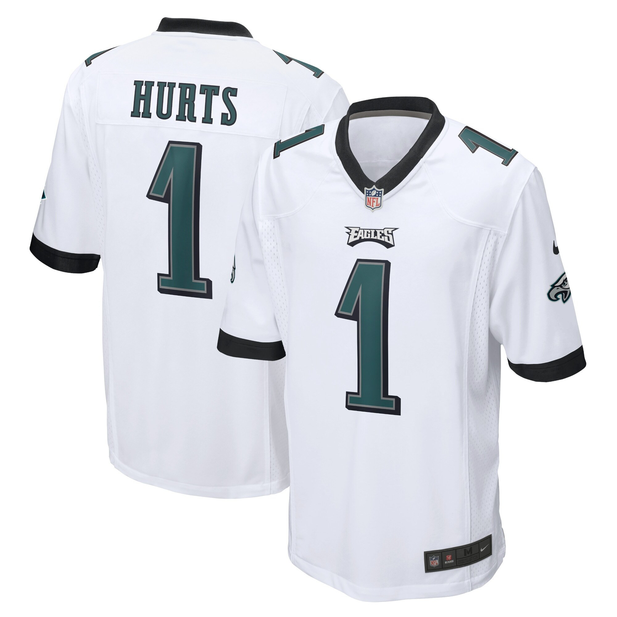 Men's Philadelphia Eagles White Player Game Jalen Hurts Jersey - All Stitched