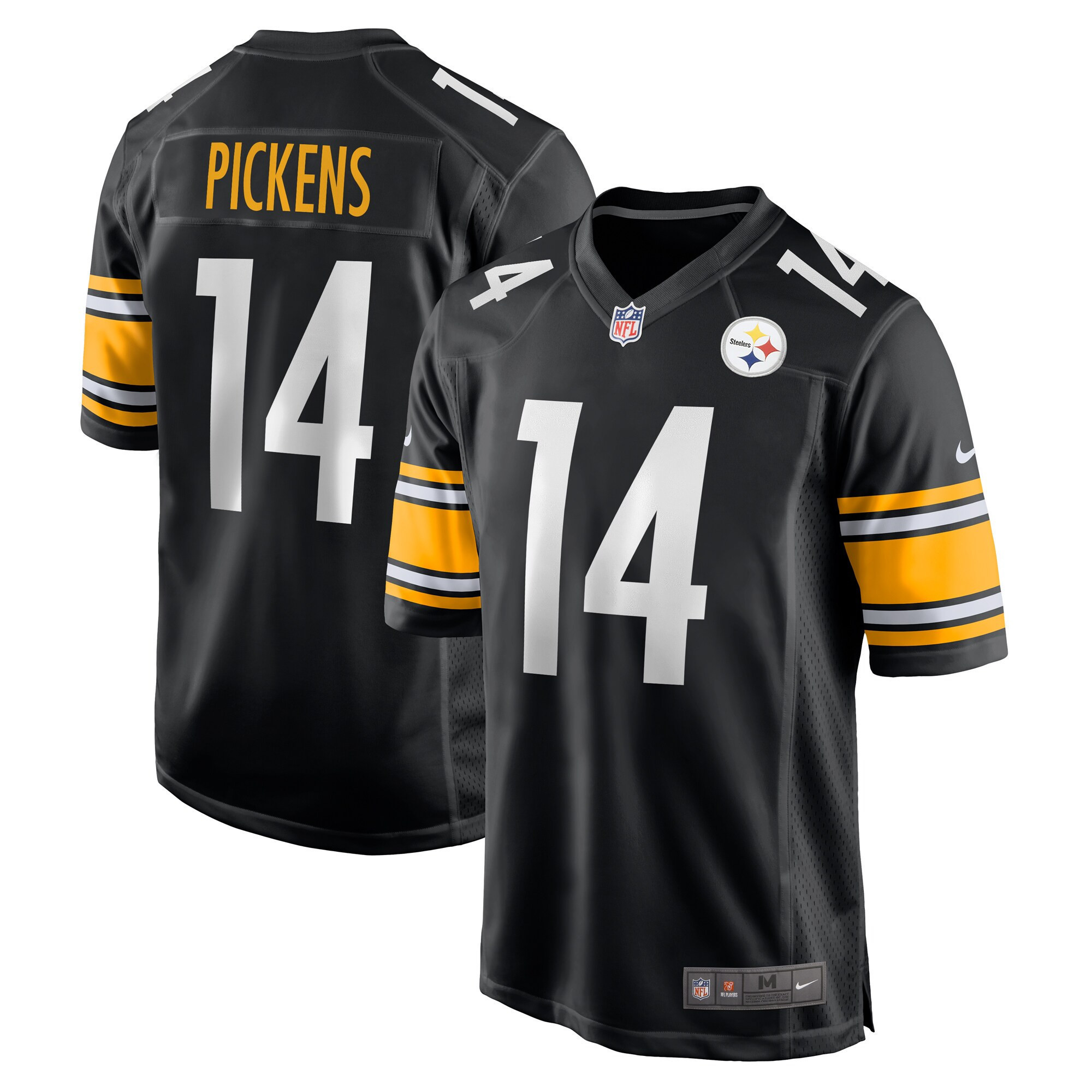 Men's Pittsburgh Steelers 2022 NFL Draft First Round Pick Game - Black - All Stitched George Pickens Jersey - All Stitched