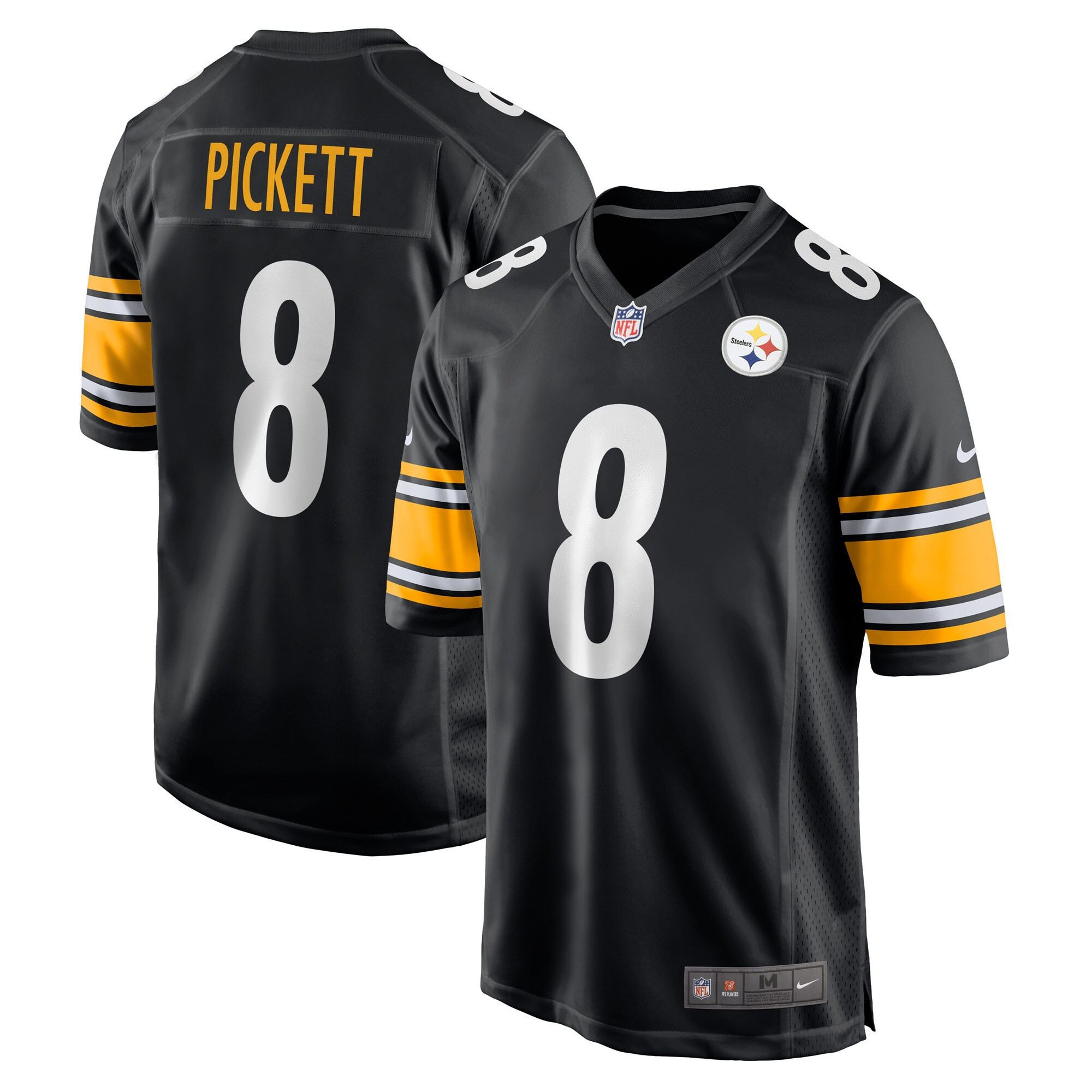 Men's Pittsburgh Steelers 2022 NFL Draft First Round Pick Game - Black - All Stitched Kenny Pickett Jersey - All Stitched