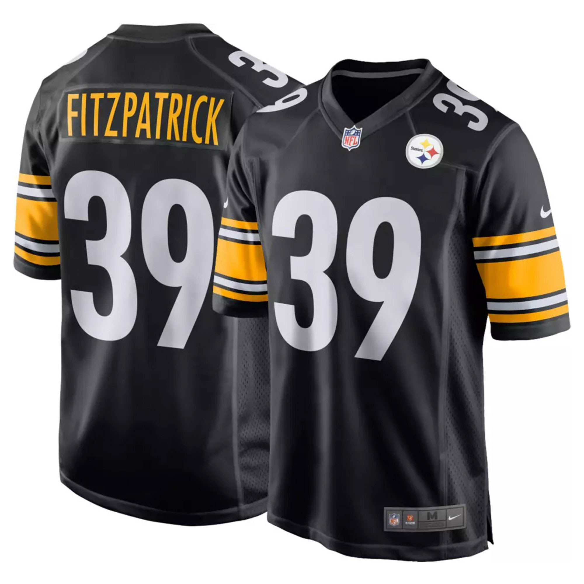 Men's Pittsburgh Steelers 2022 NFL Draft First Round Pick Game - Black - All Stitched Minkah Fitzpatrick Jersey - All Stitched