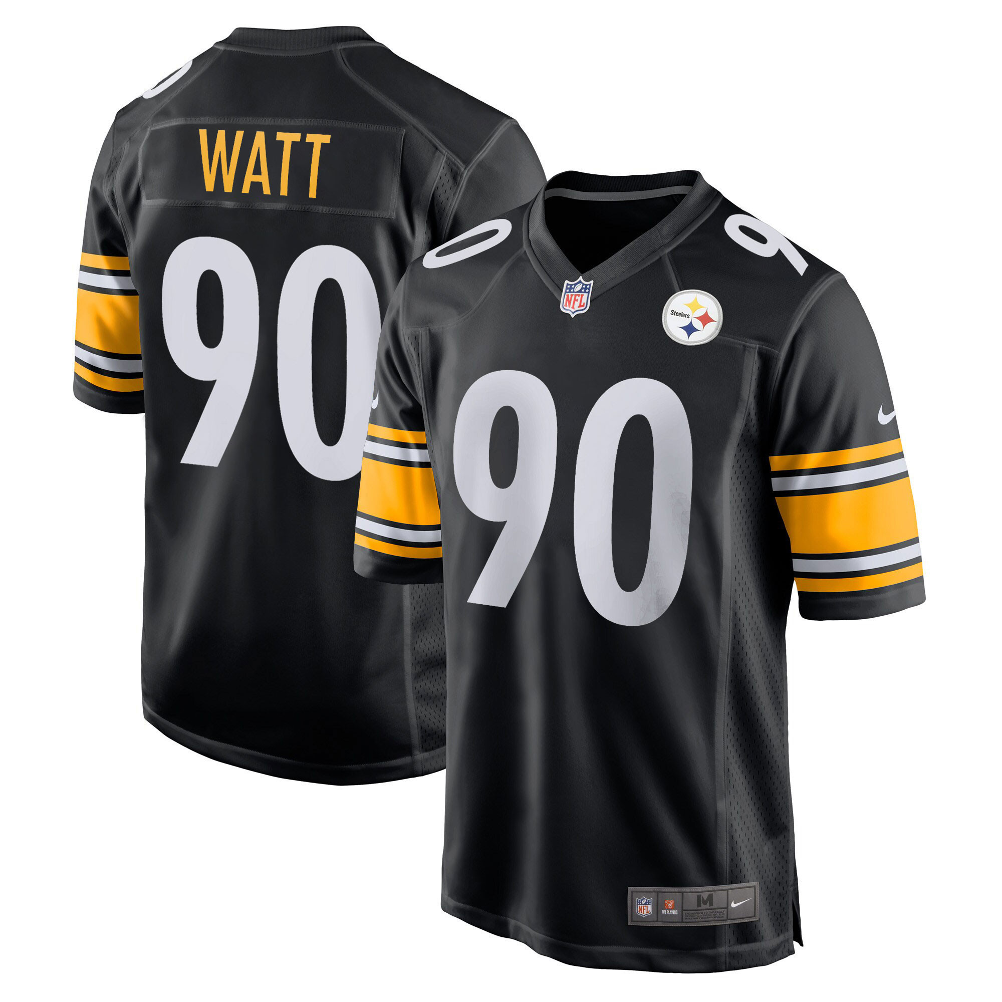 Men's Pittsburgh Steelers 2022 NFL Draft First Round Pick Game - Black - All Stitched T. J. Watt Jersey - All Stitched