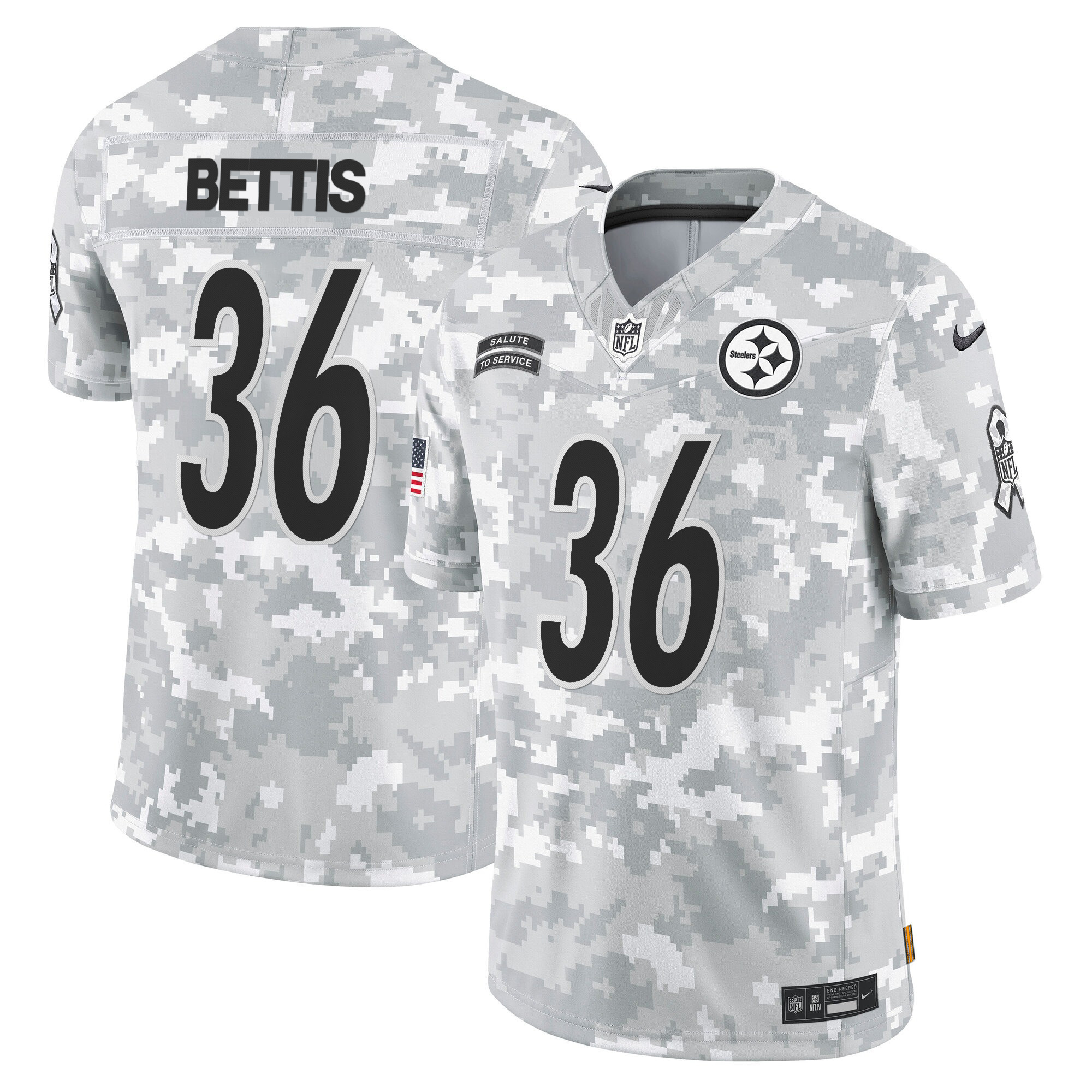 Men's Pittsburgh Steelers 2024 Salute to Service Vapor Limited Jerome Bettis Jersey - All Stitched