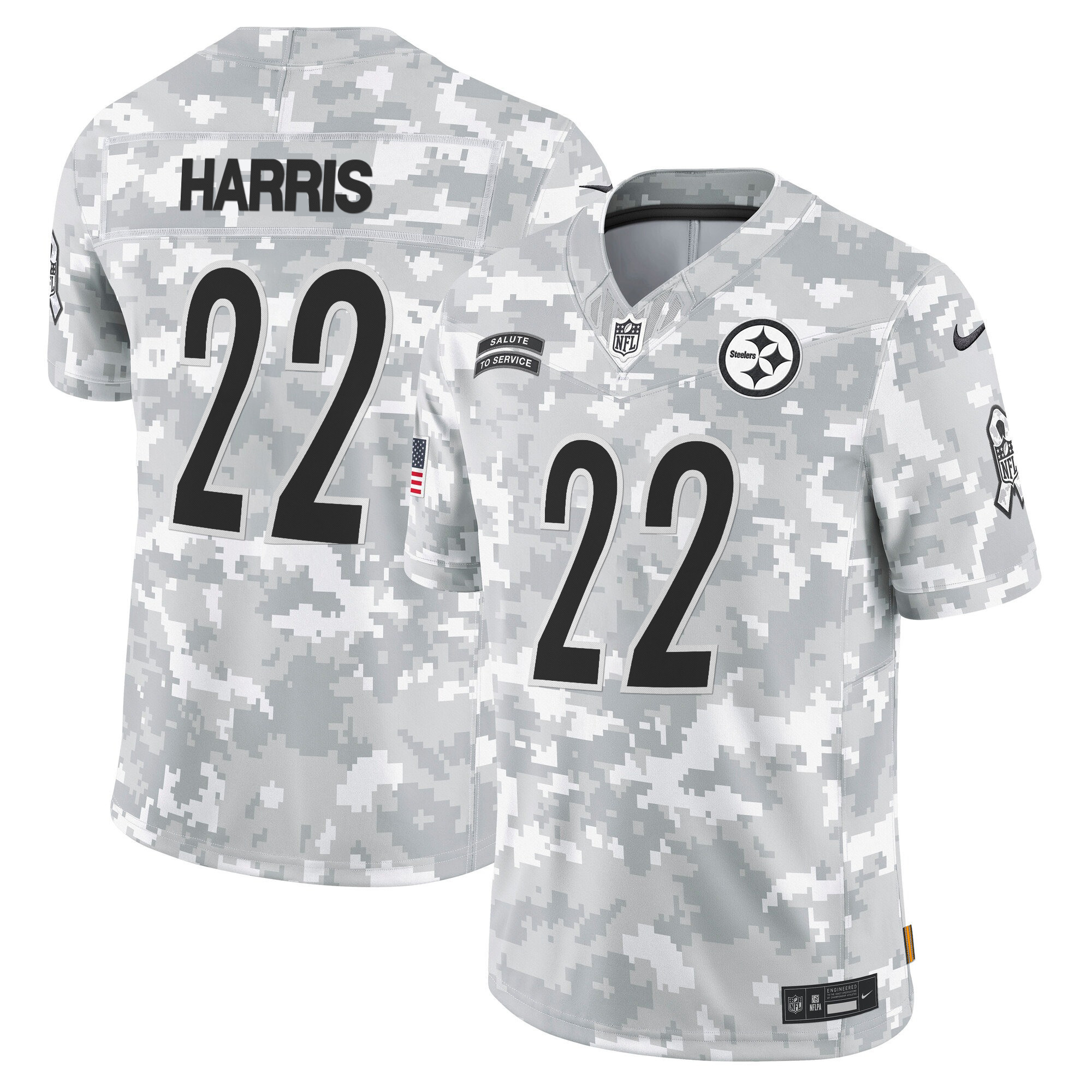 Men's Pittsburgh Steelers 2024 Salute to Service Vapor Limited Najee Harris Jersey - All Stitched