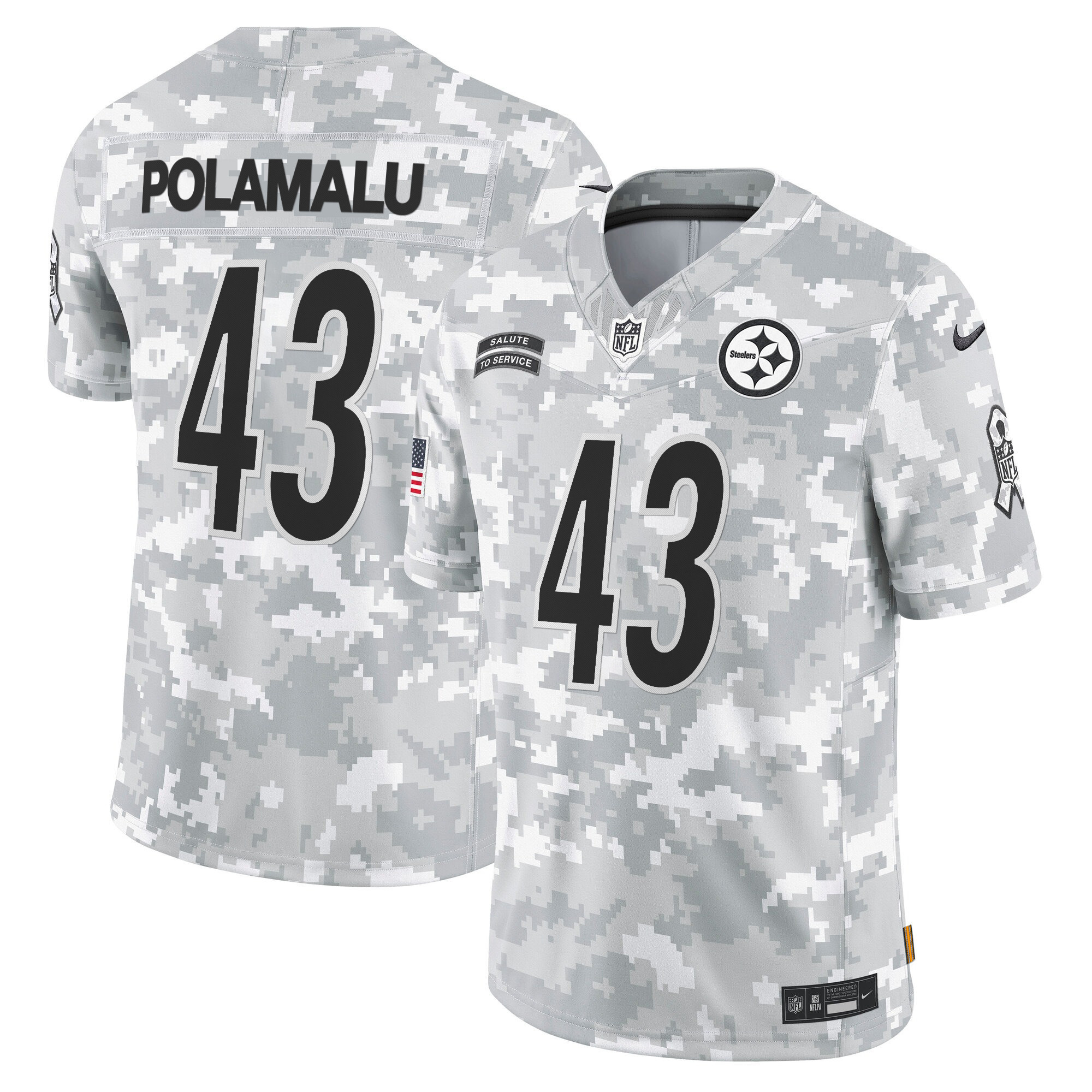 Men's Pittsburgh Steelers 2024 Salute to Service Vapor Limited Troy Polamalu Jersey - All Stitched