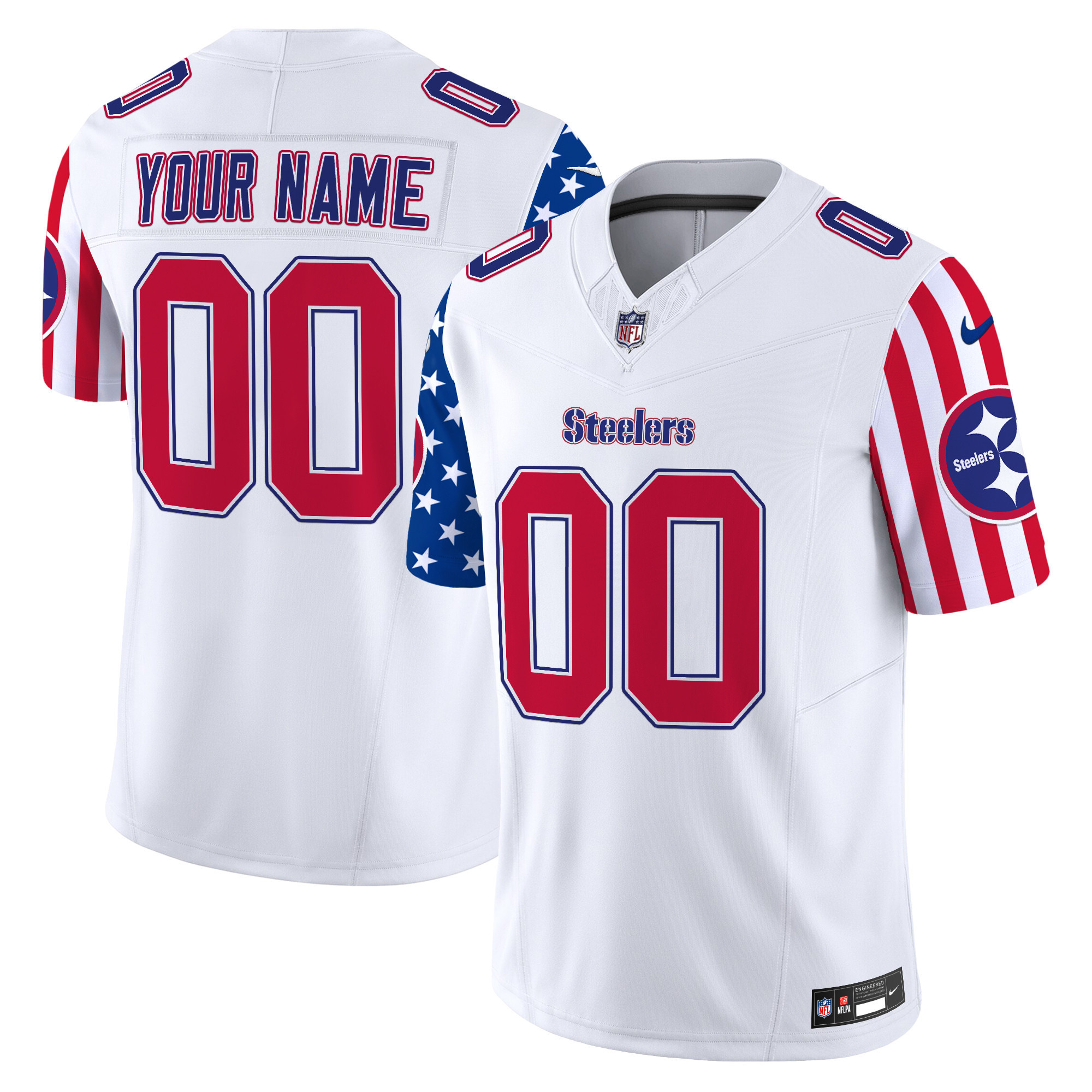 Men's Pittsburgh Steelers American Style Vapor Limited Custom White Jersey - All Stitched