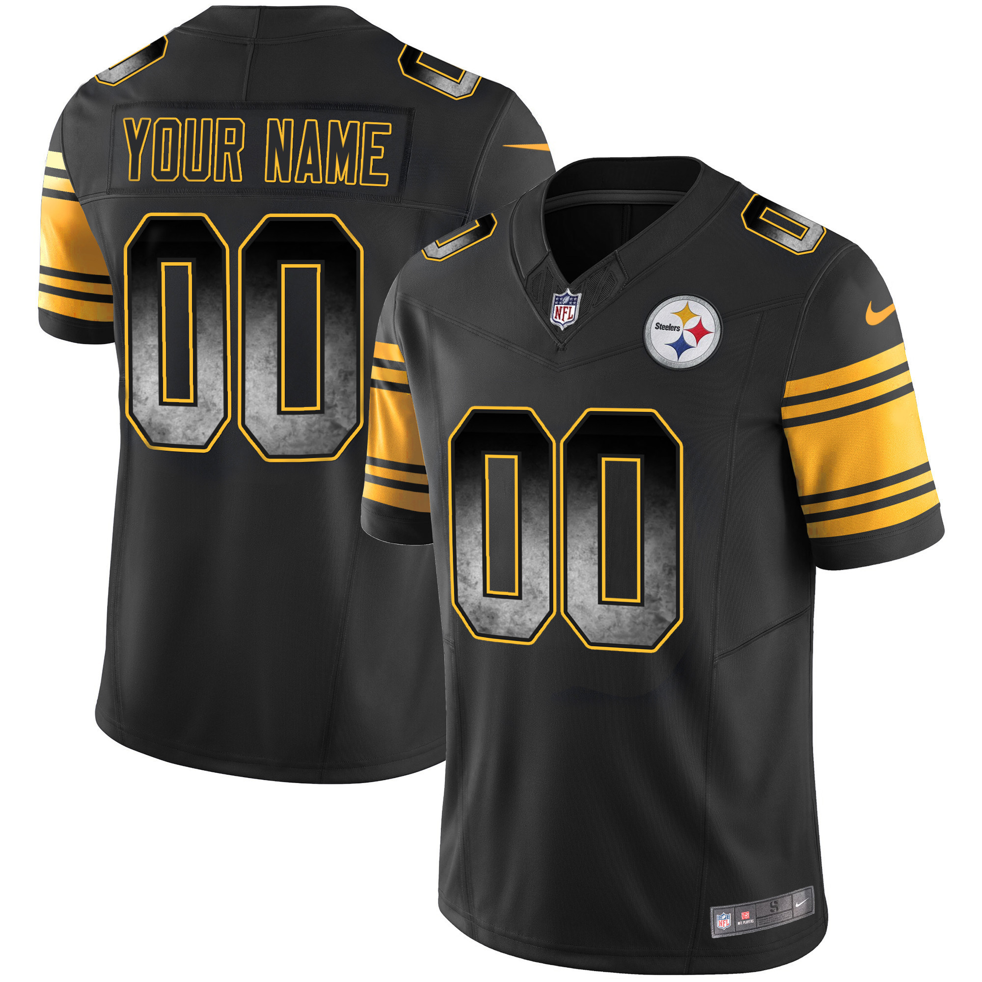 Men's Pittsburgh Steelers Arch Smoke Vapor Custom Color Rush Jersey - All Stitched