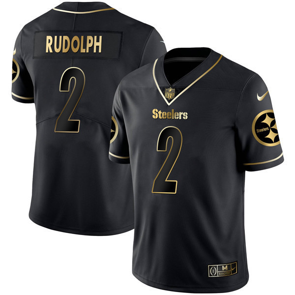 Men's Pittsburgh Steelers Black Gold - All Stitched Mason Rudolph Jersey - All Stitched