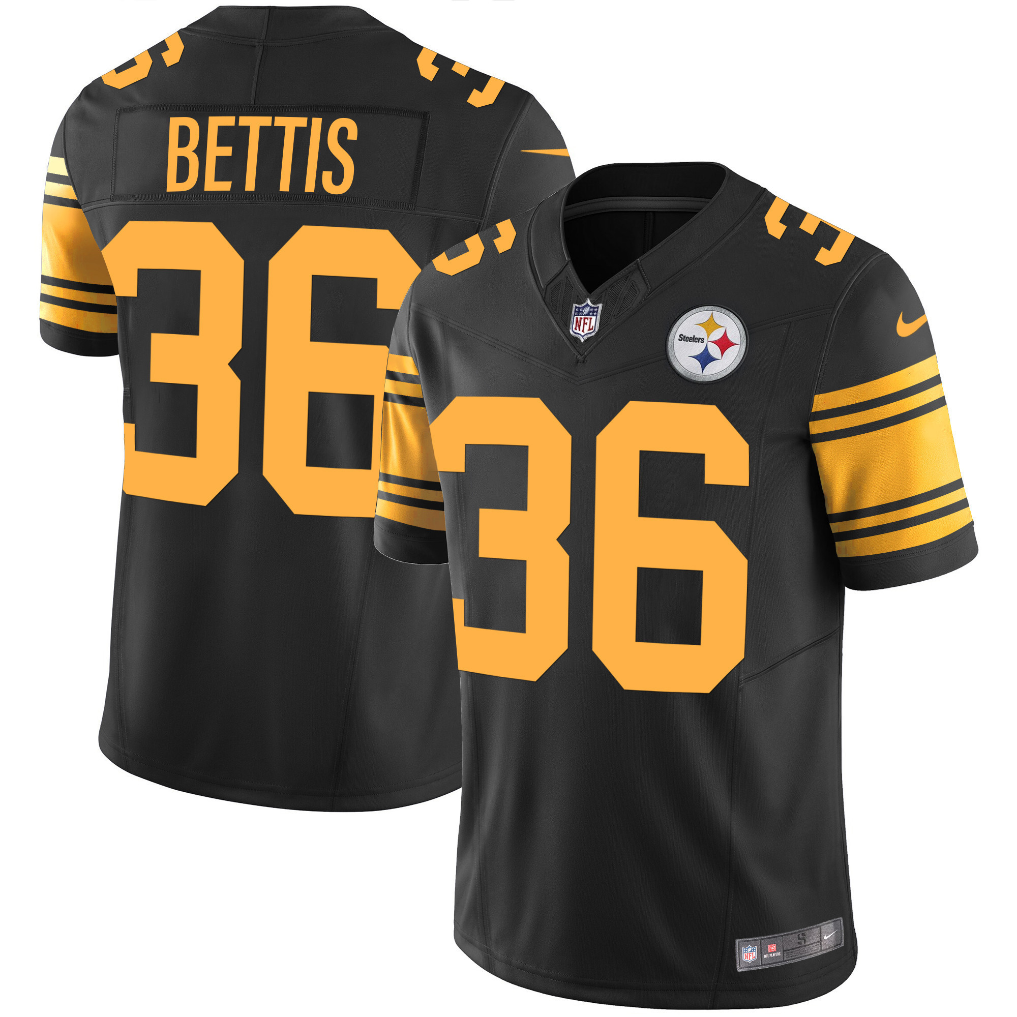 Men's Pittsburgh Steelers Color Rush Vapor Limited Jerome Bettis Jersey - All Stitched