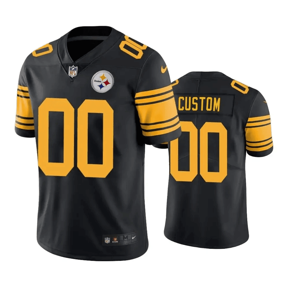 Men's Pittsburgh Steelers Game White and Game Back Custom Name and Number - All Stitched Color Rush Jersey - All Stitched