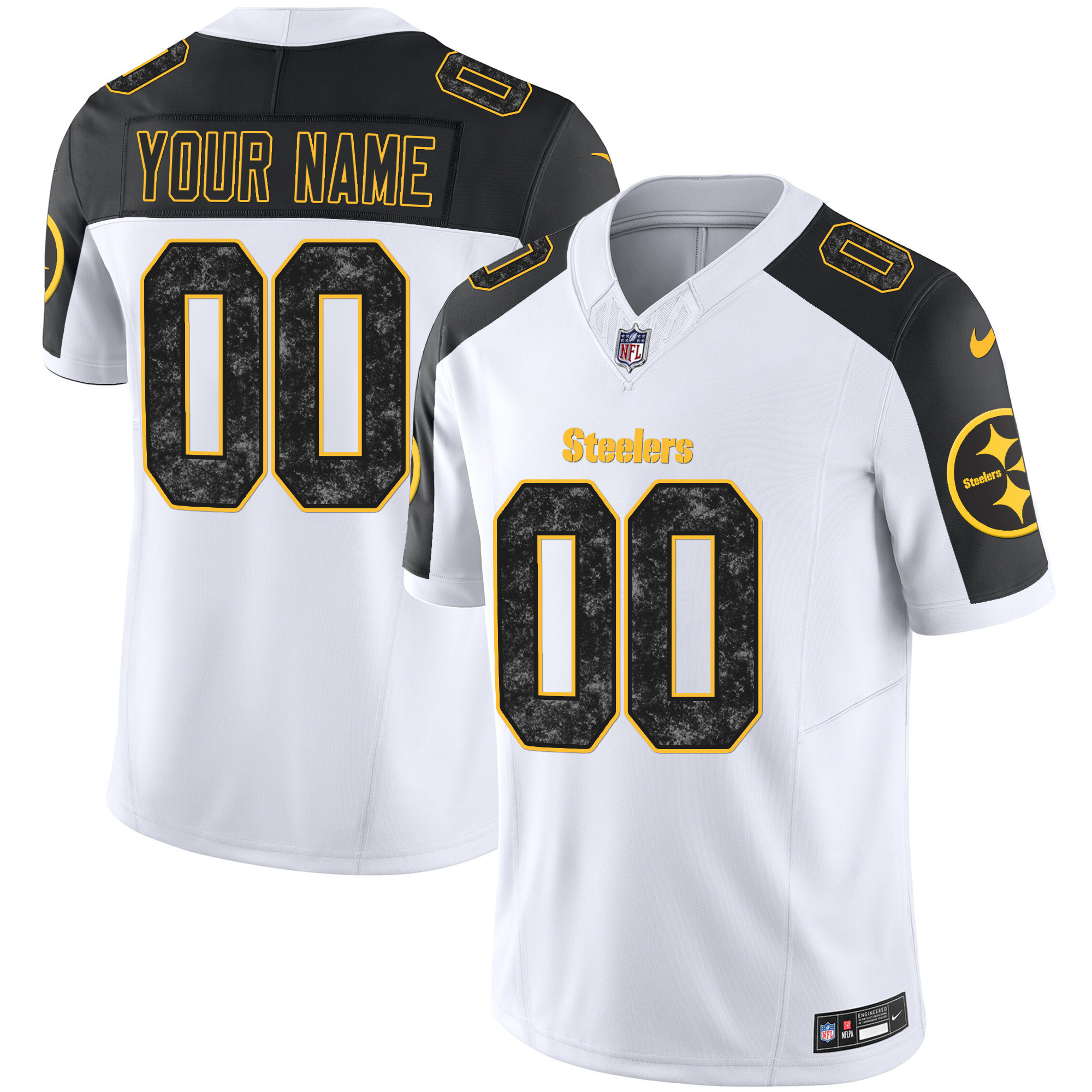 Men's Pittsburgh Steelers Grunge Vapor Limited Custom Inverted Jersey - All Stitched