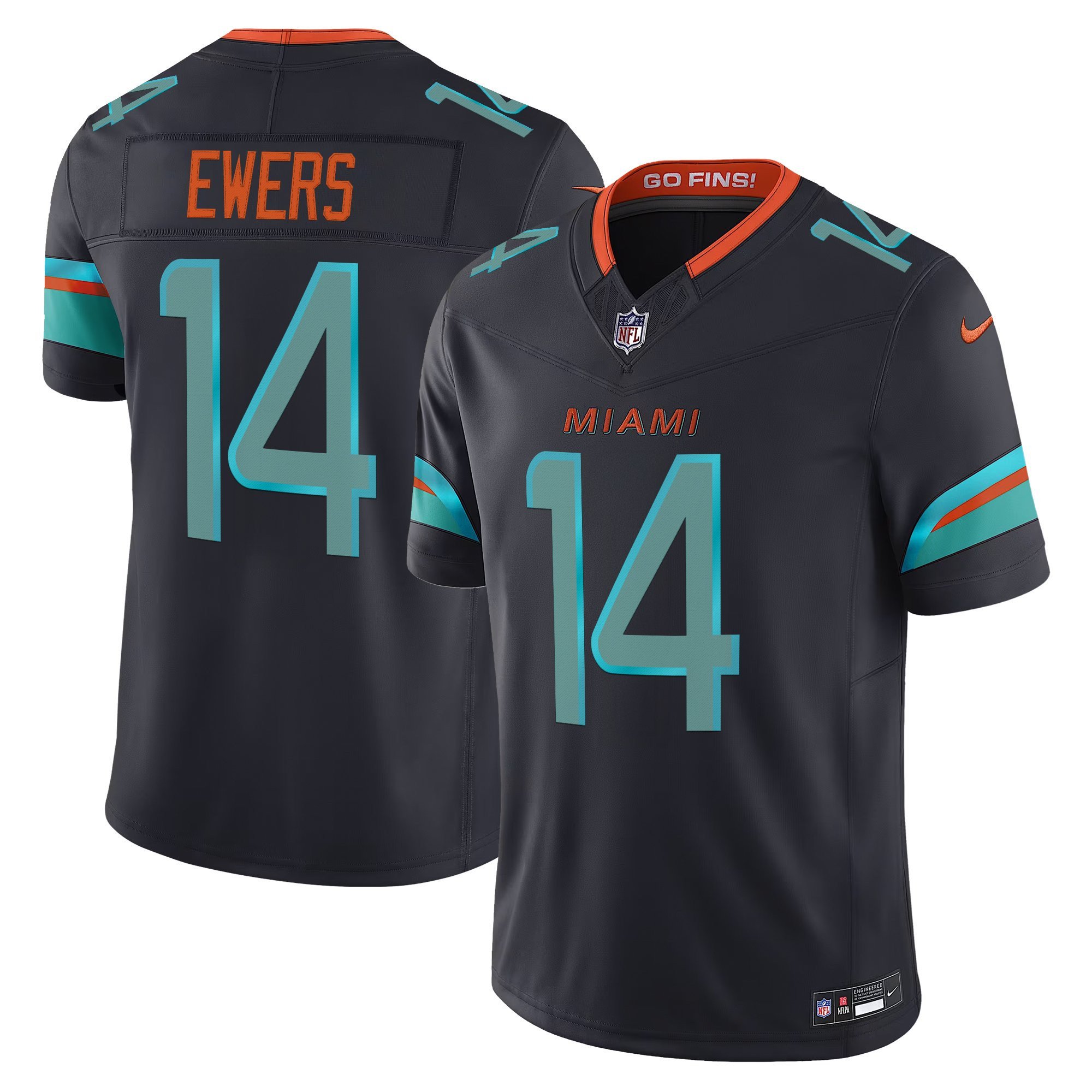 Men's Quinn Ewers Miami Dolphins 2025 "Rivalries" Vapor Limited Jersey - All Stitched