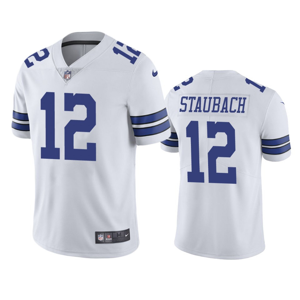 Men's Roger Staubach Dallas Cowboys White Jersey - All Stitched