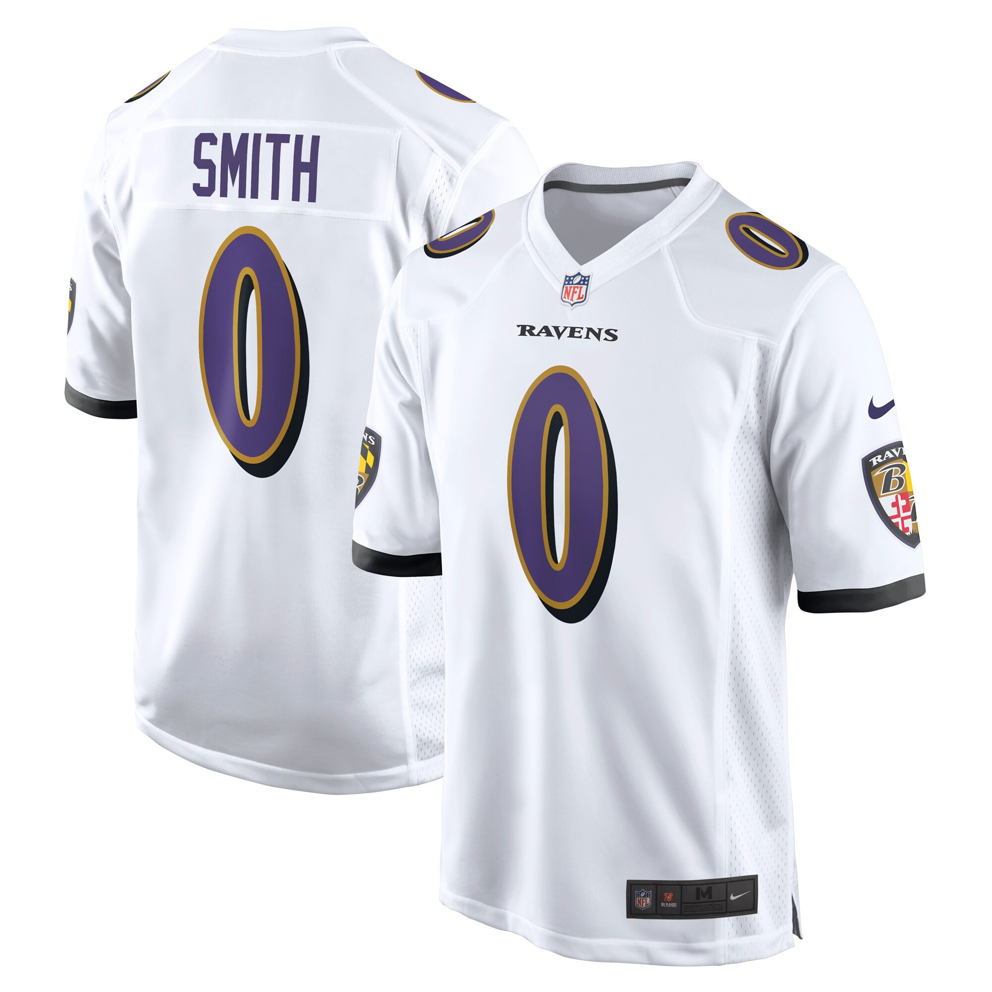 Men's Roquan Smith Baltimore Ravens White White Jersey - All Stitched