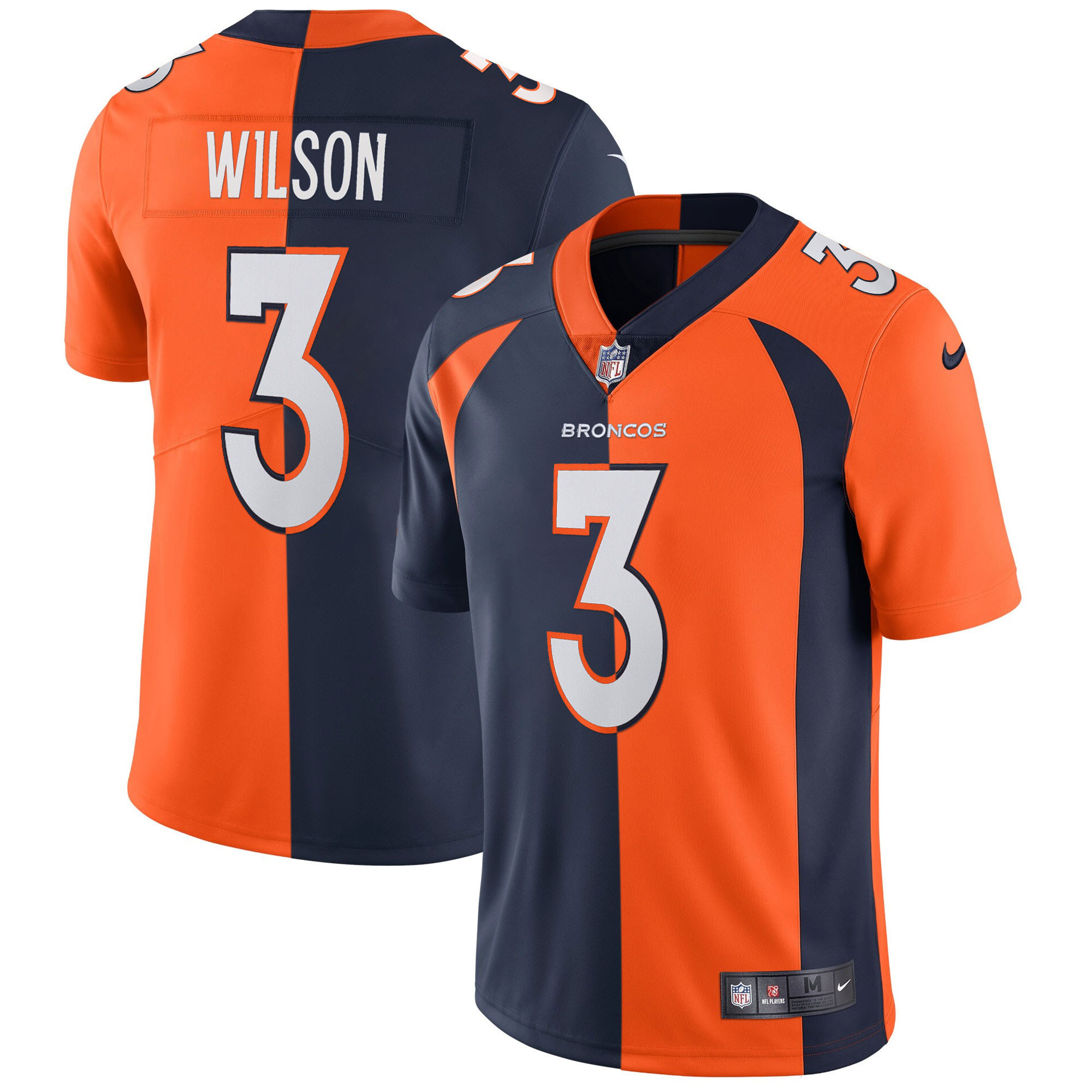 Men's Russell Wilson Denver Broncos Split Vapor Limited Russell Wilson Jersey - All Stitched