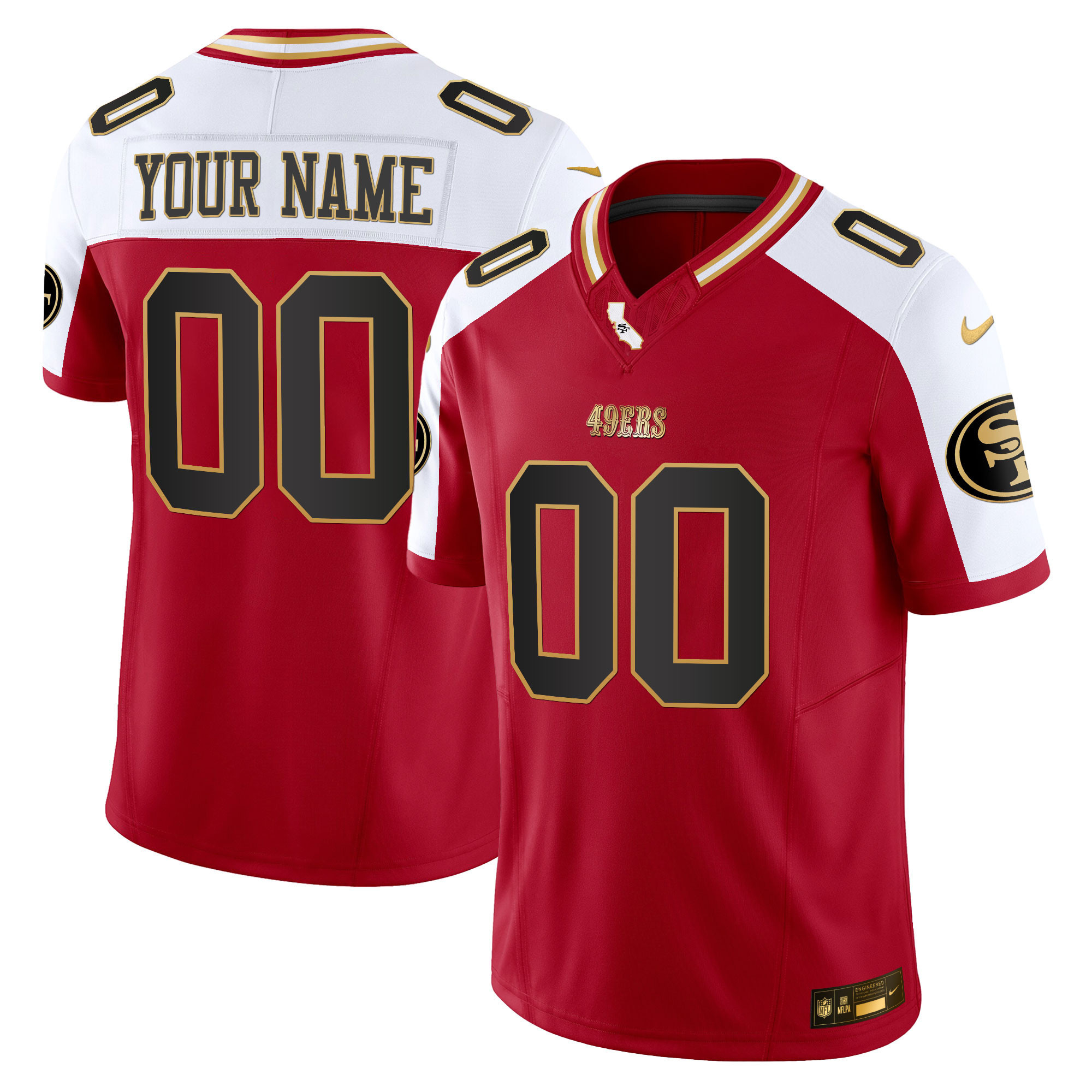 Men's San Francisco 49ers 2024 Gold Vapor Custom Alternate Jersey - All Stitched