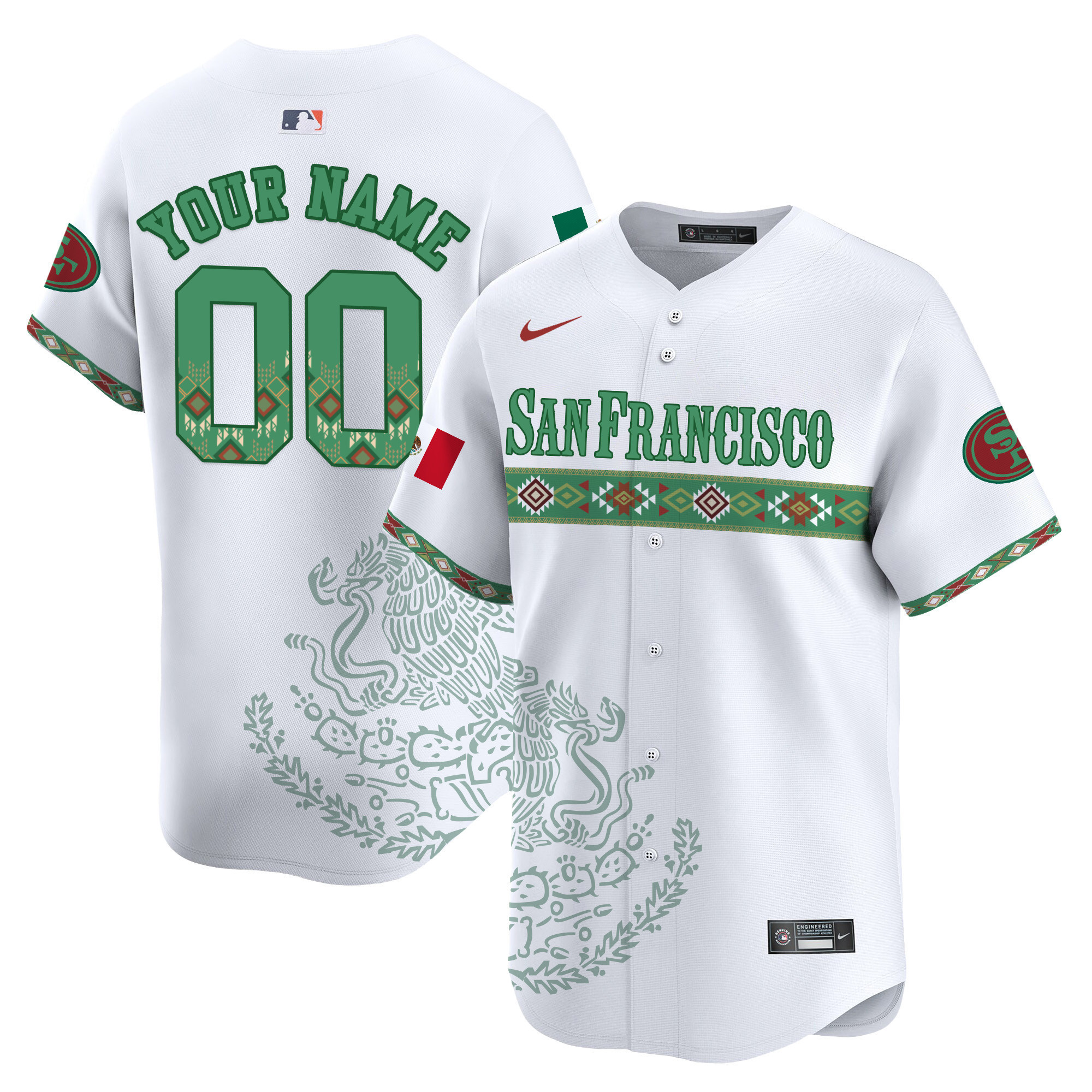 Men's San Francisco 49ers Mexico Vapor Premier Limited Custom - Printed White Jersey