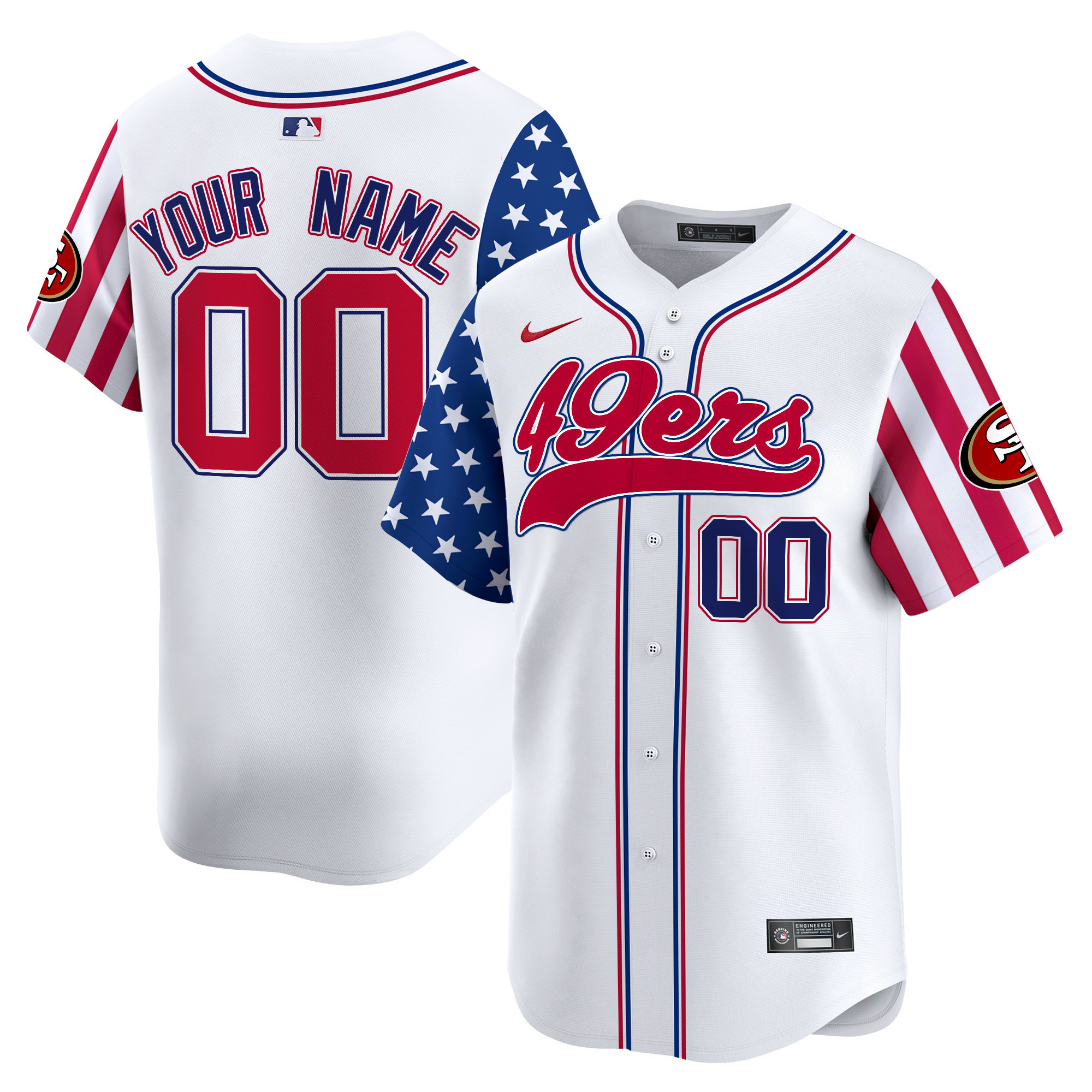 Men's San Francisco 49ers White 2025 Independence Day Vapor Premier Limited Custom White Jersey - All Stitched