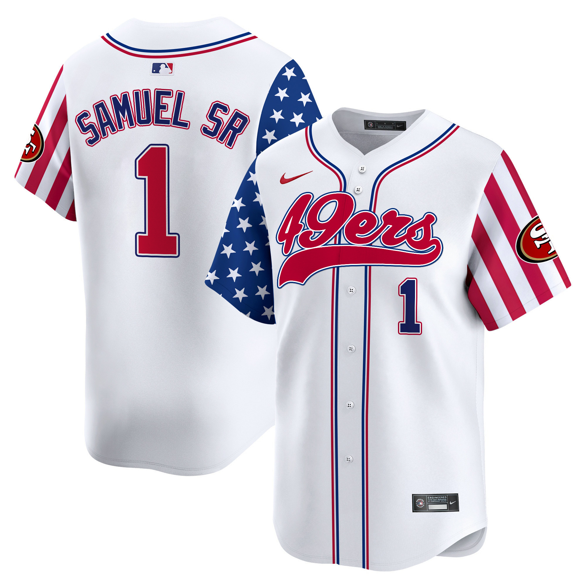 Men's San Francisco 49ers White 2025 Independence Day Vapor Premier Limited Deebo Samuel Jersey - All Stitched