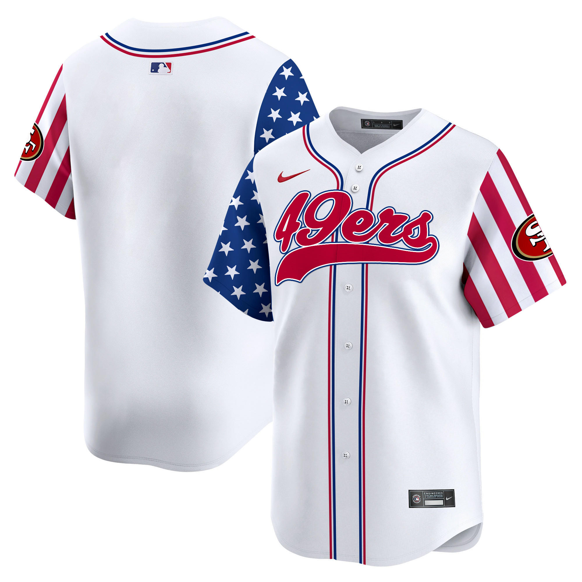 Men's San Francisco 49ers White 2025 Independence Day Vapor Premier Limited Team Jersey - All Stitched
