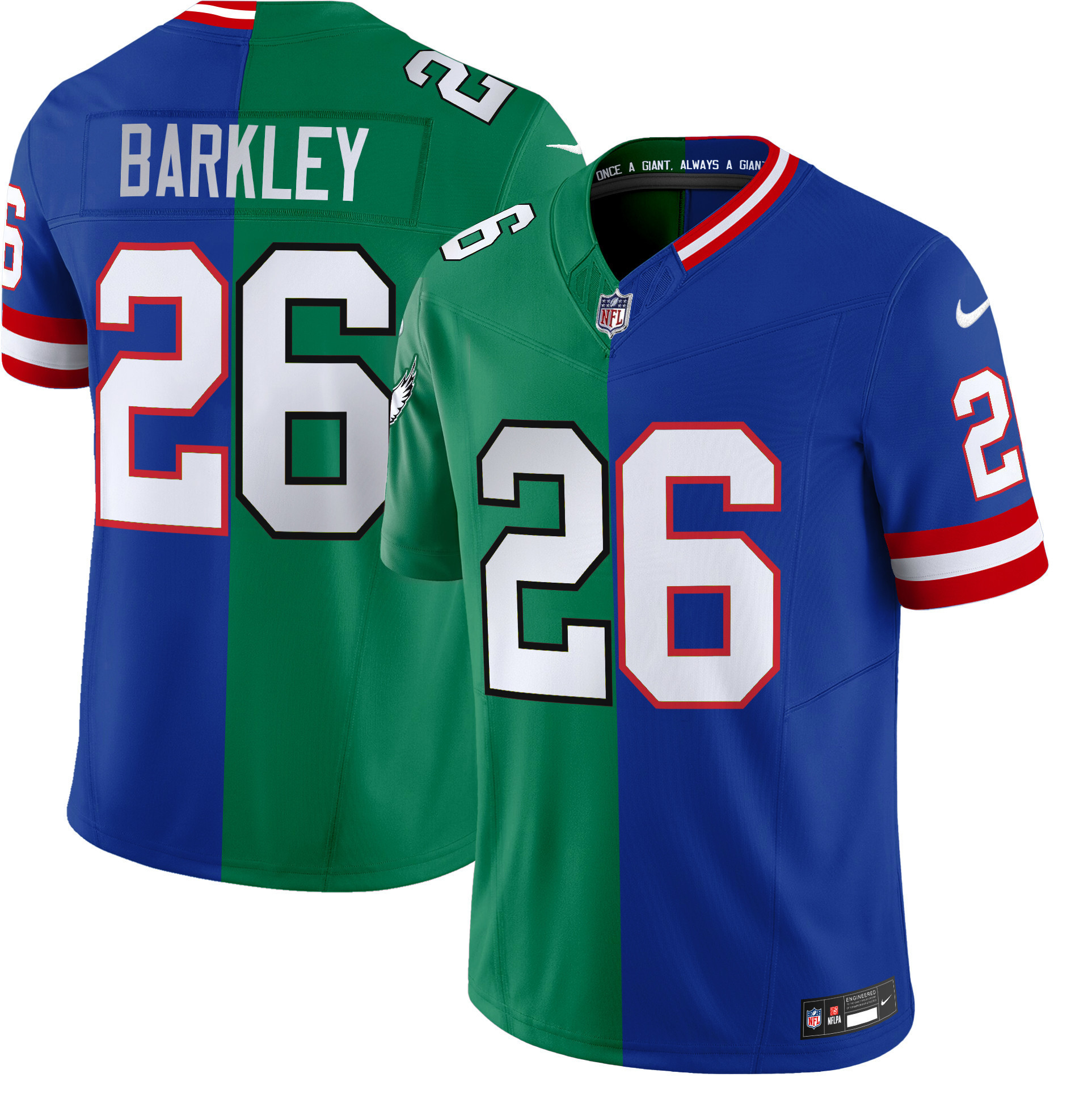 Men's Saquon Barkley New York Giants Split Vapor Limited Eagles - Giants Jersey - All Stitched