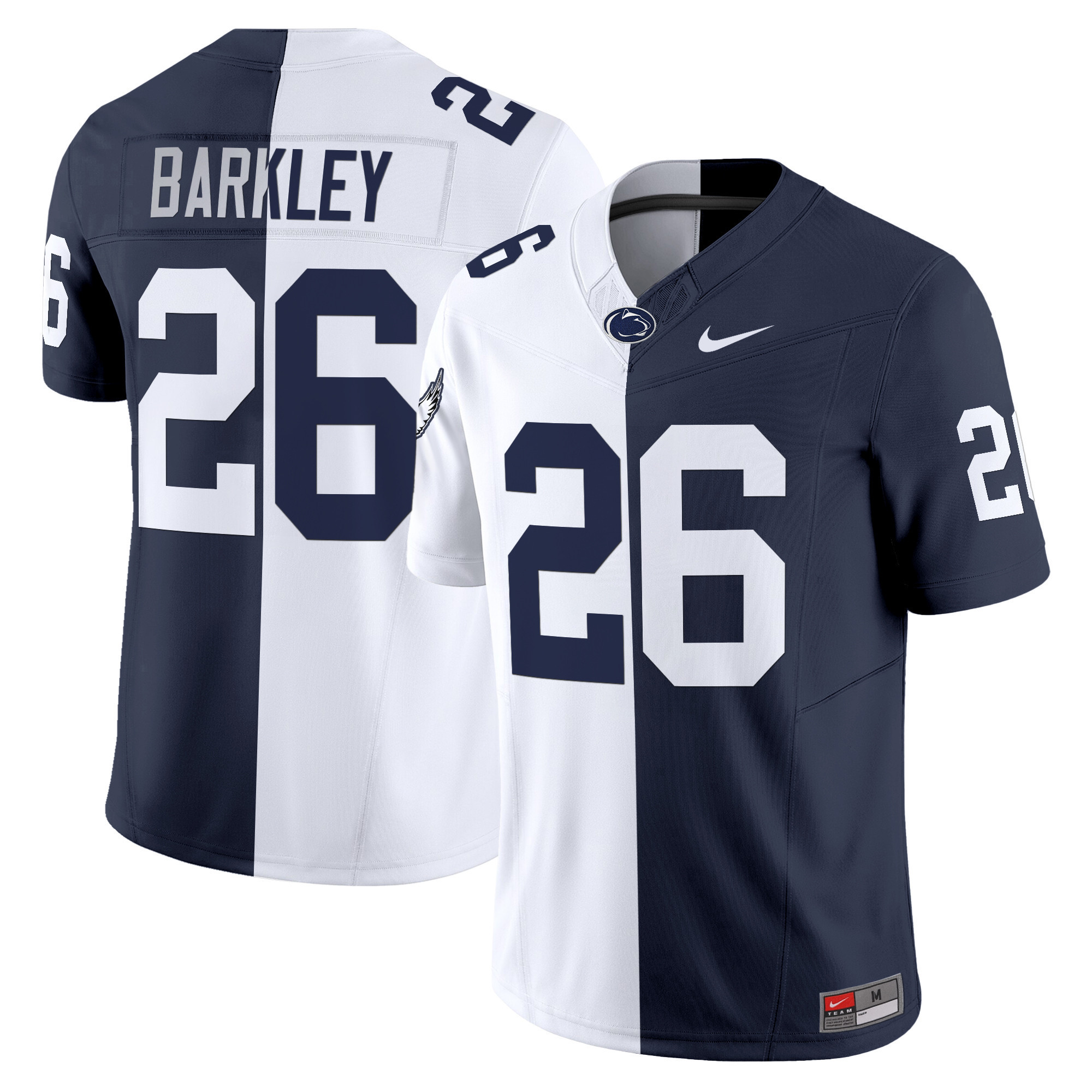 Men's Saquon Barkley Philadelphia Eagles Split Vapor Limited White - Navy Jersey - All Stitched
