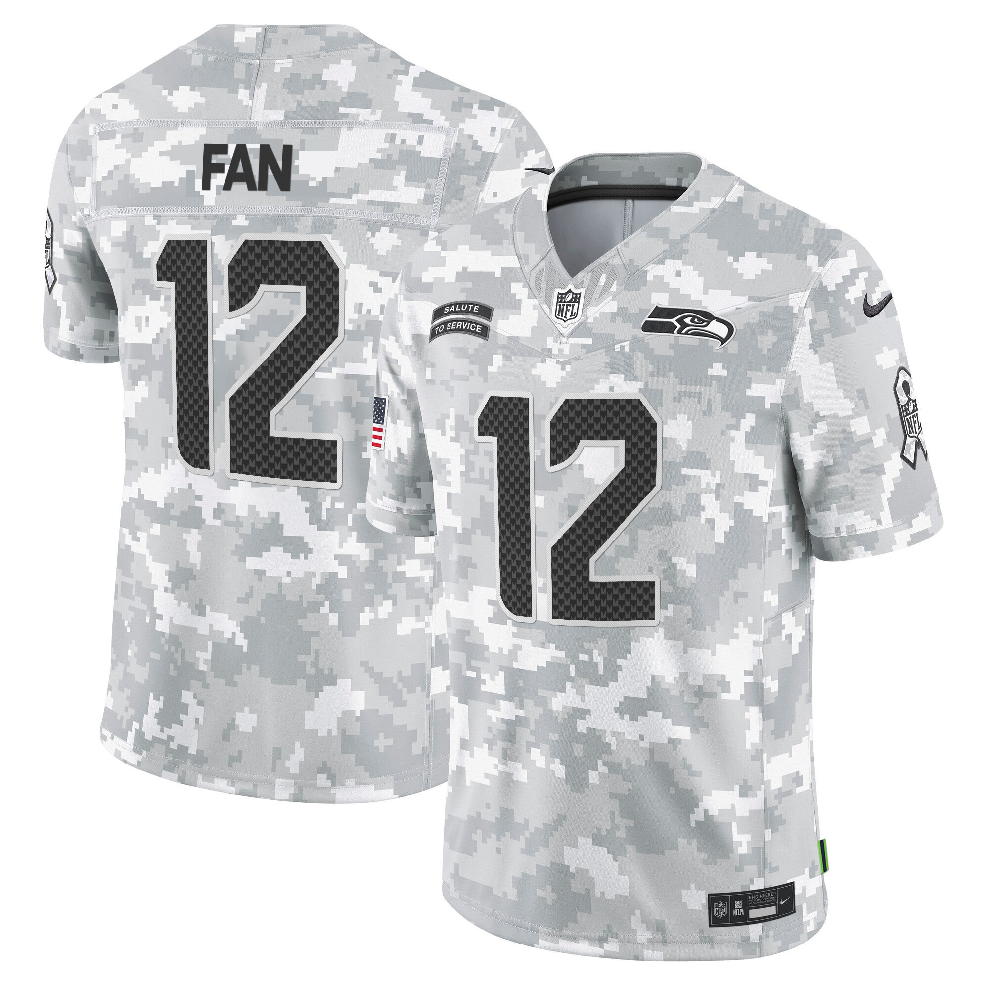 Men's Seattle Seahawks 2024 Salute to Service Vapor Limited 12th Fan Jersey - All Stitched