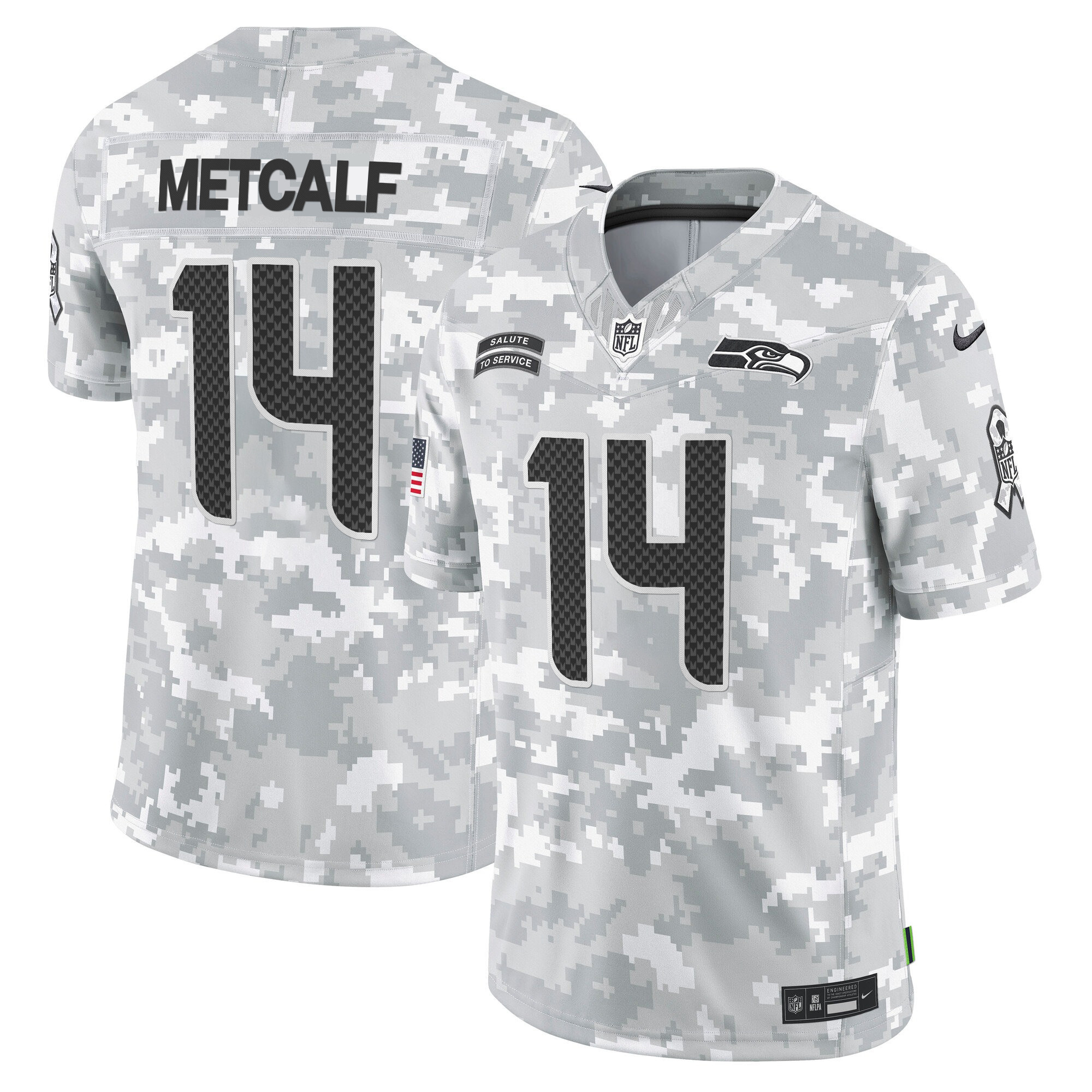 Men's Seattle Seahawks 2024 Salute to Service Vapor Limited DK Metcalf Jersey - All Stitched