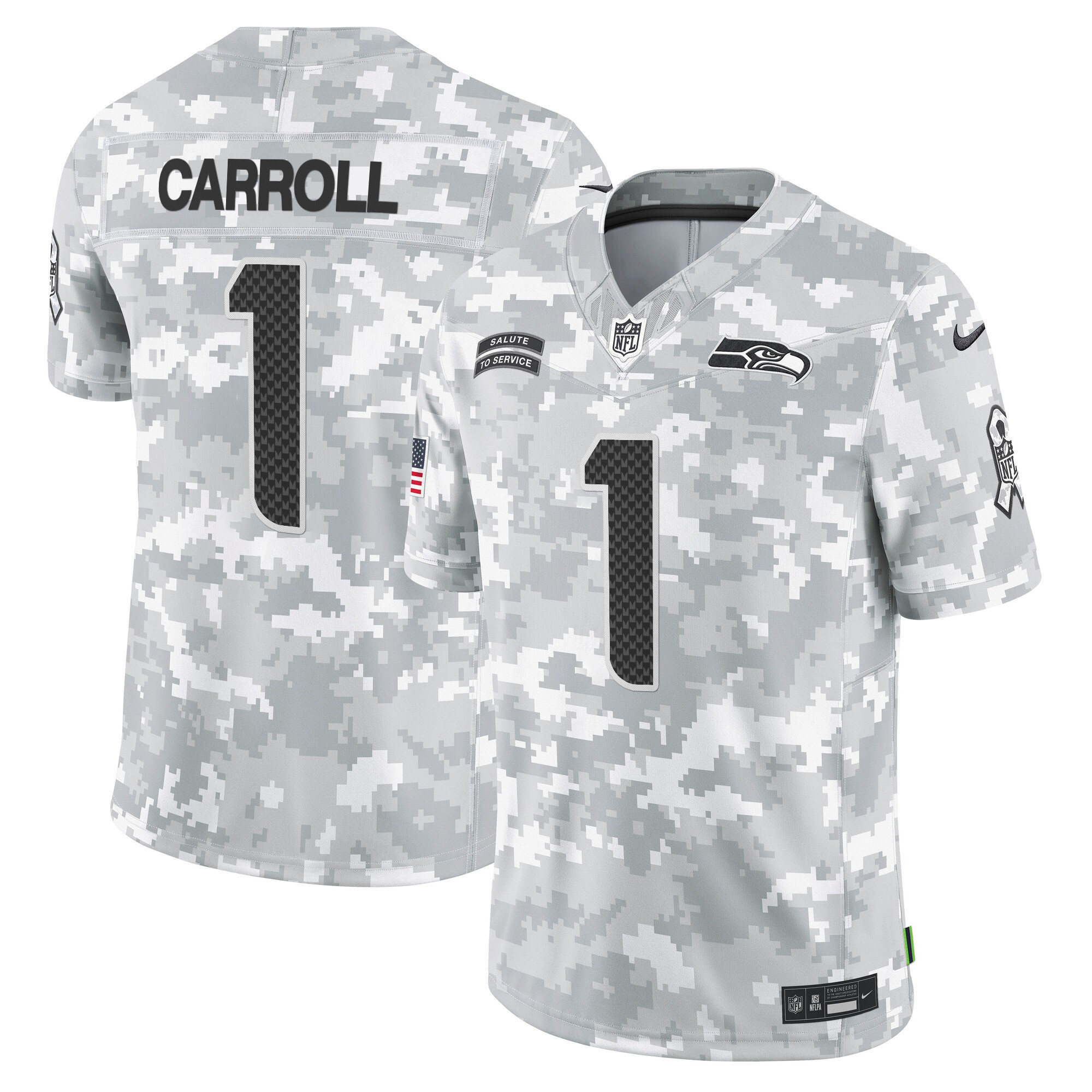 Men's Seattle Seahawks 2024 Salute to Service Vapor Limited Pete Carroll Jersey - All Stitched