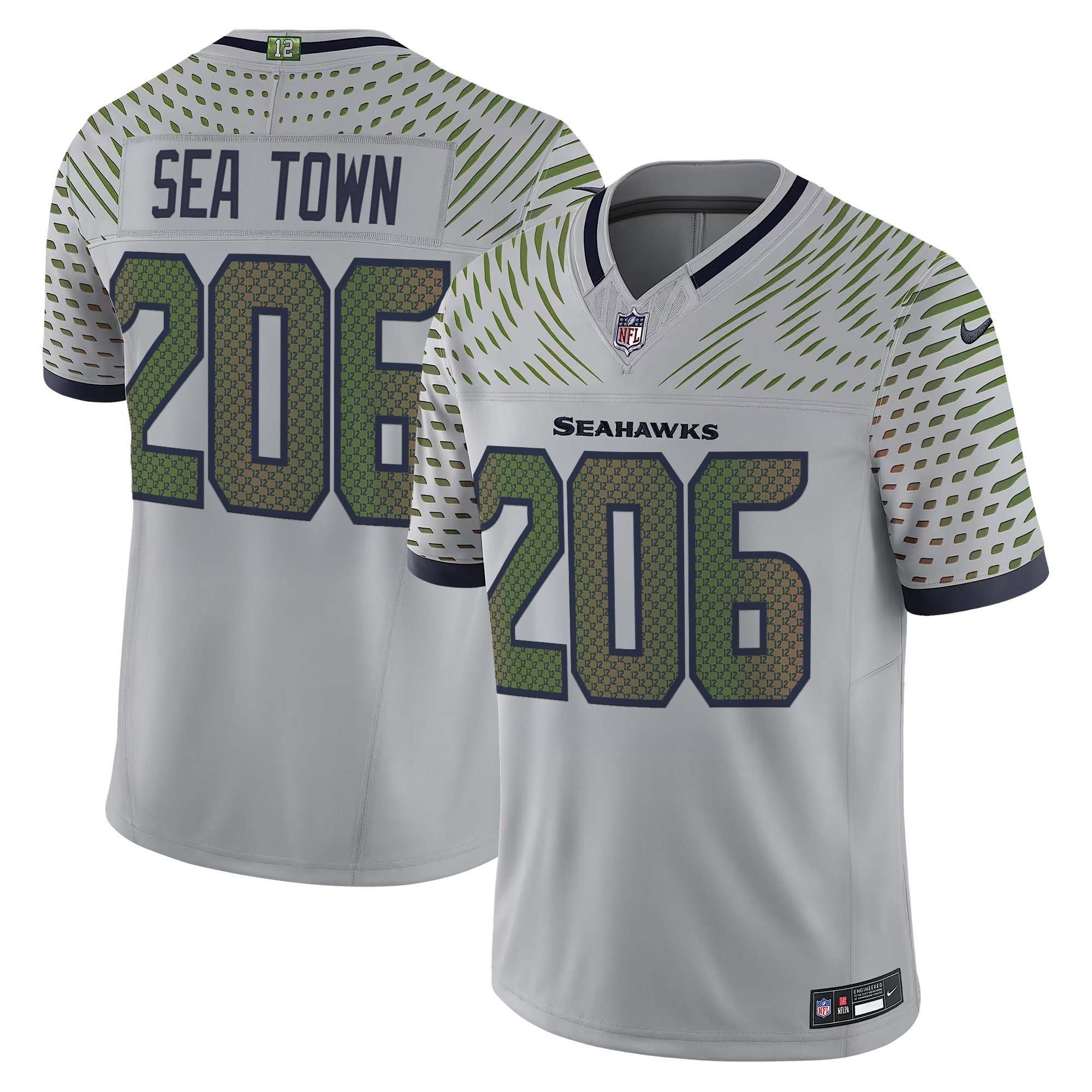 Men's Seattle Seahawks 2025 "Rivalries" Vapor Limited Sea Town 206 Jersey - All Stitched