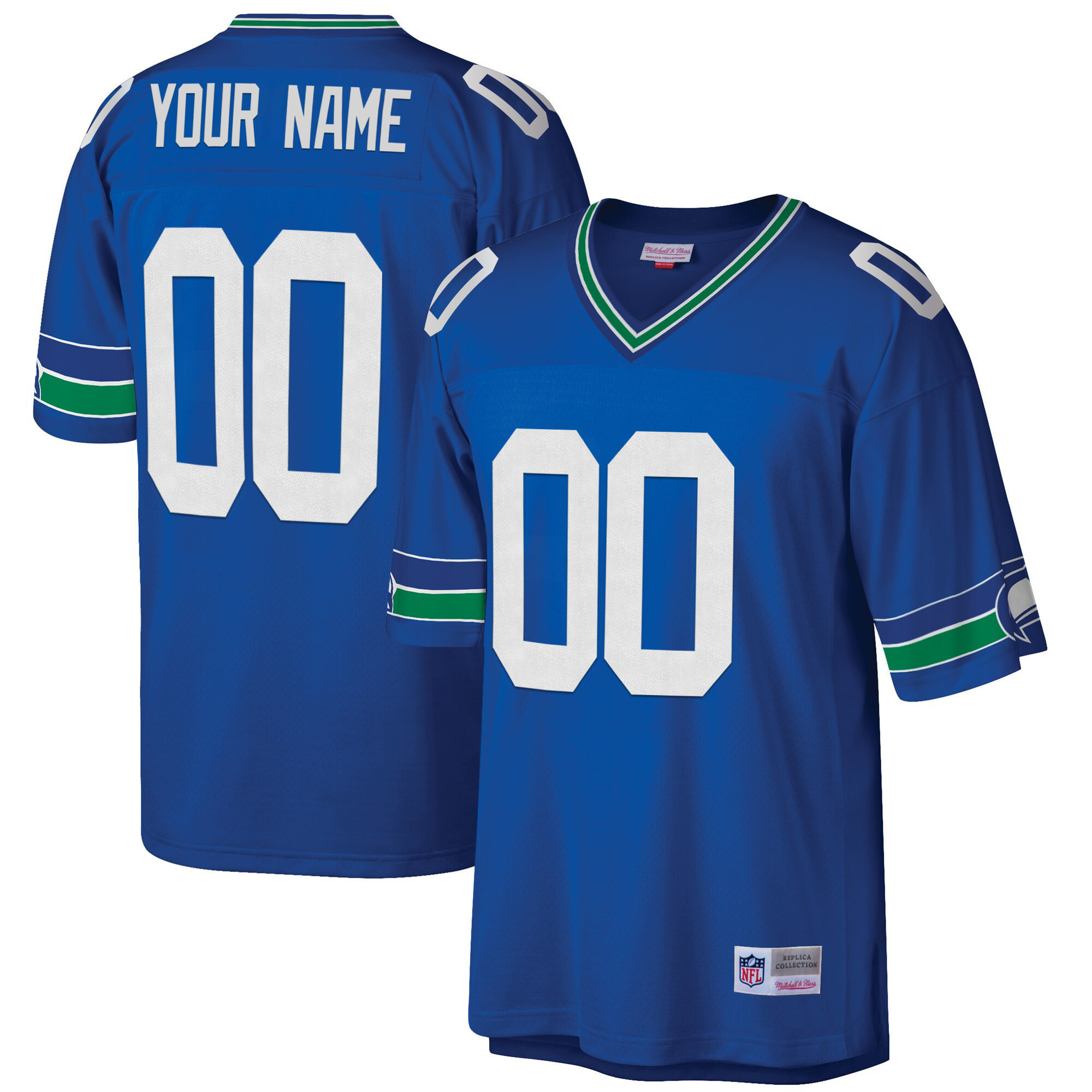 Men's Seattle Seahawks Big & Tall 1985 Retired Custom Royal Jersey - All Stitched