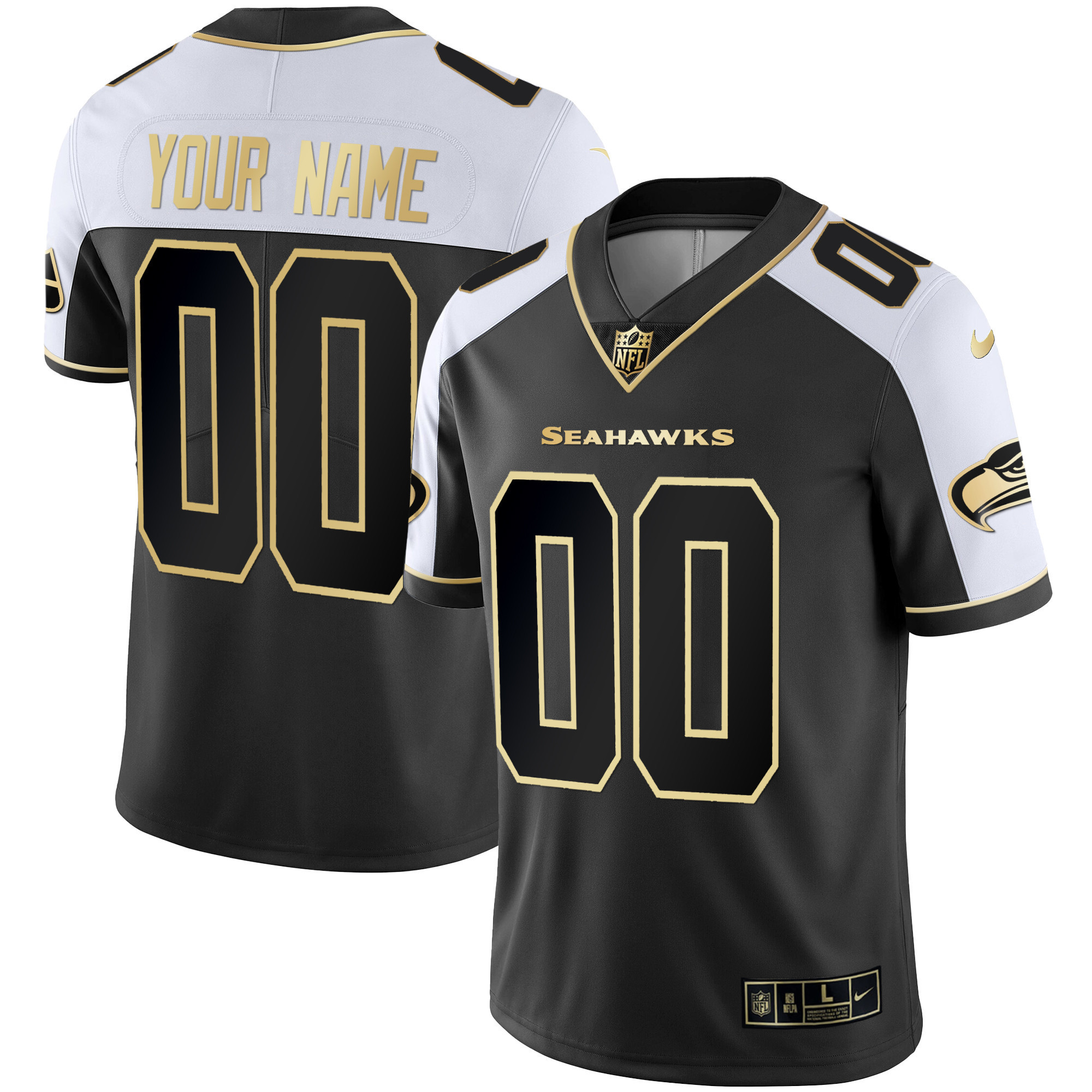 Men's Seattle Seahawks Gold Player Custom Alternate Jersey - All Stitched