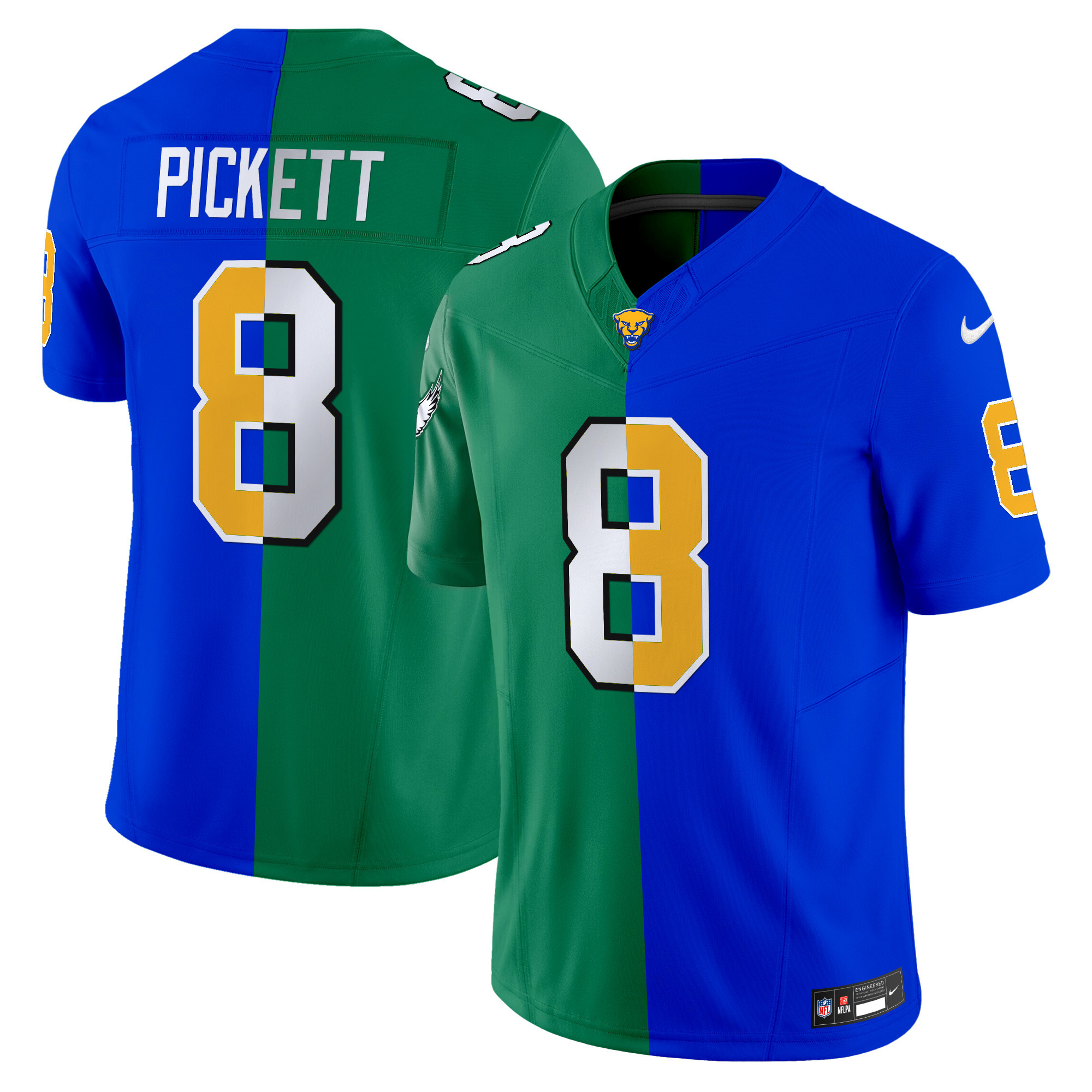 Men's Split Philadelphia Eagles & College Football Vapor Limited Kenny Pickett Jersey - All Stitched