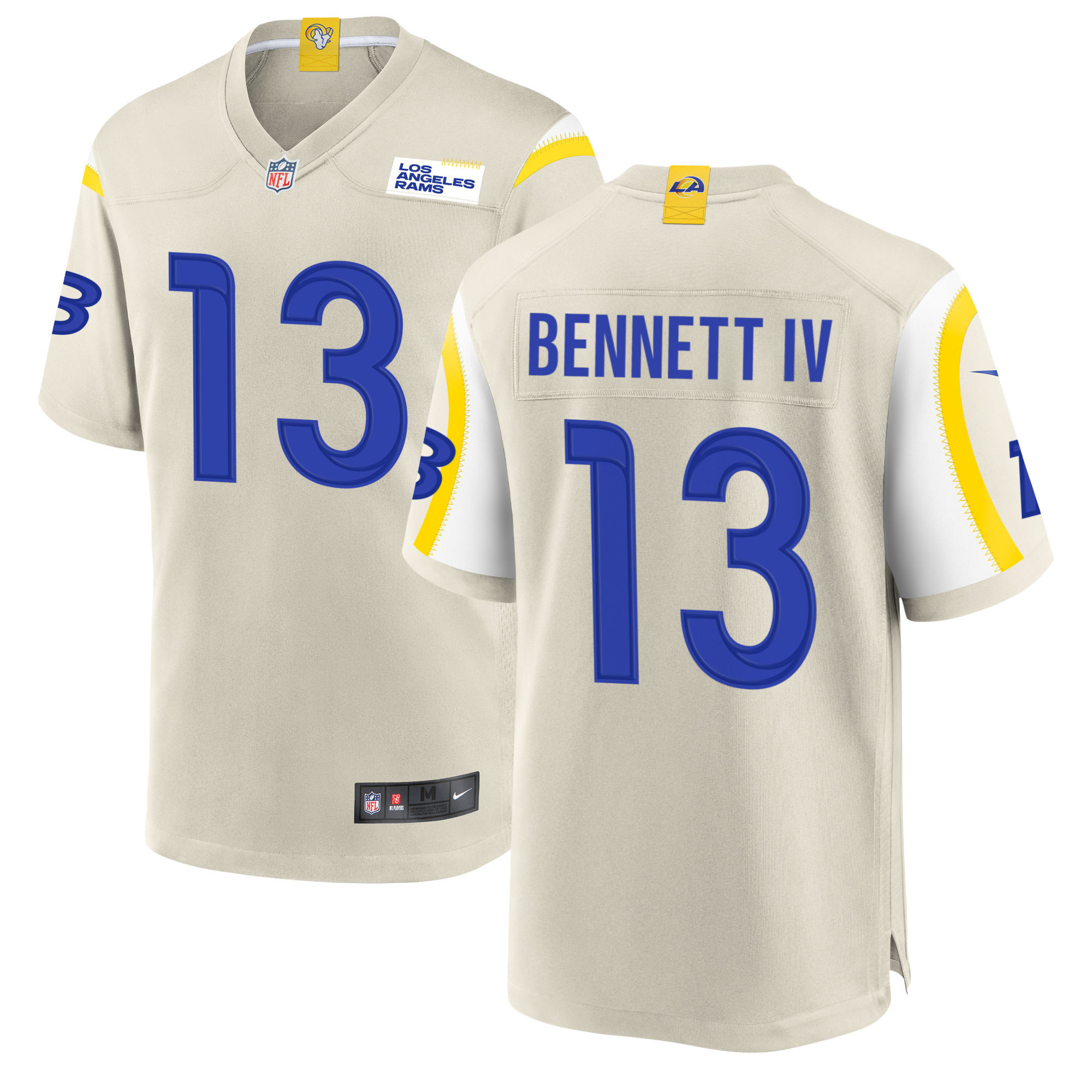 Men's Stetson Bennett Los Angeles Rams Bone Jersey - All Stitched