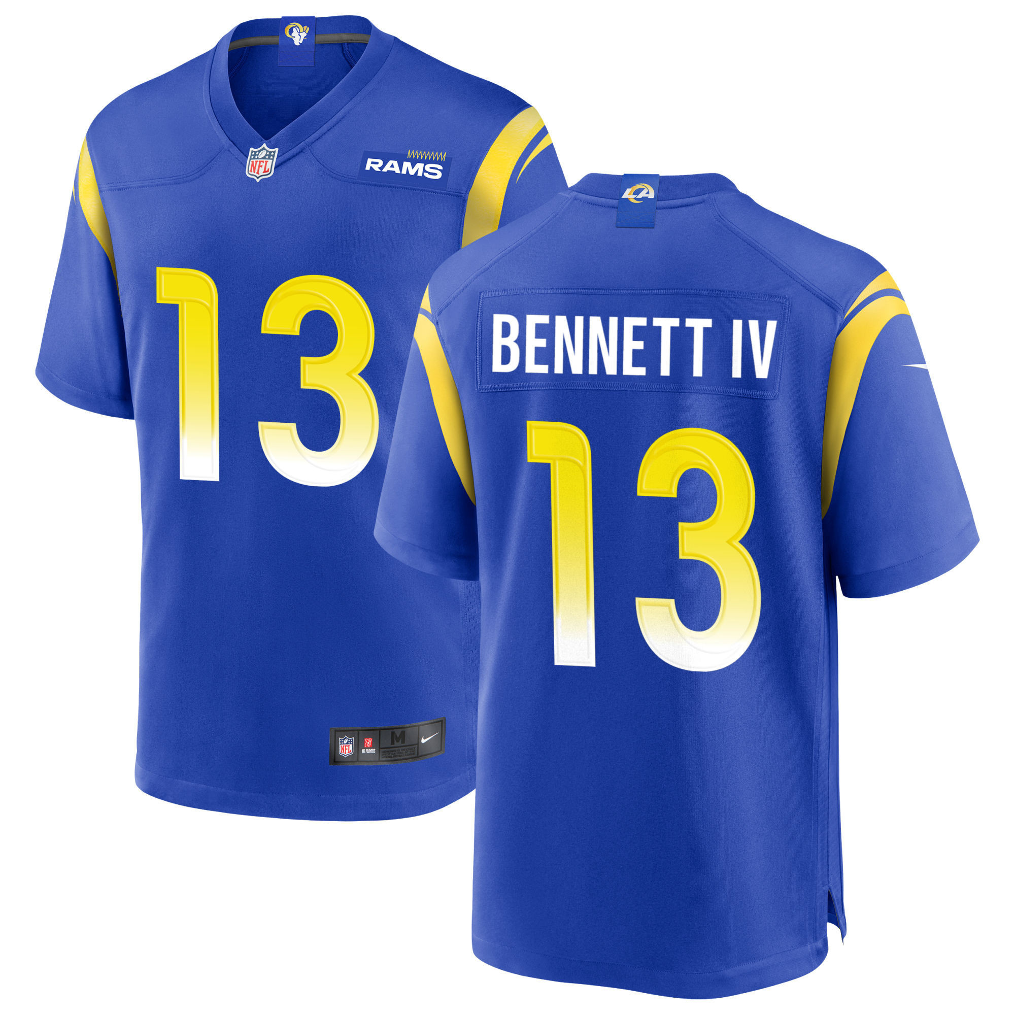 Men's Stetson Bennett Los Angeles Rams Royal Jersey - All Stitched