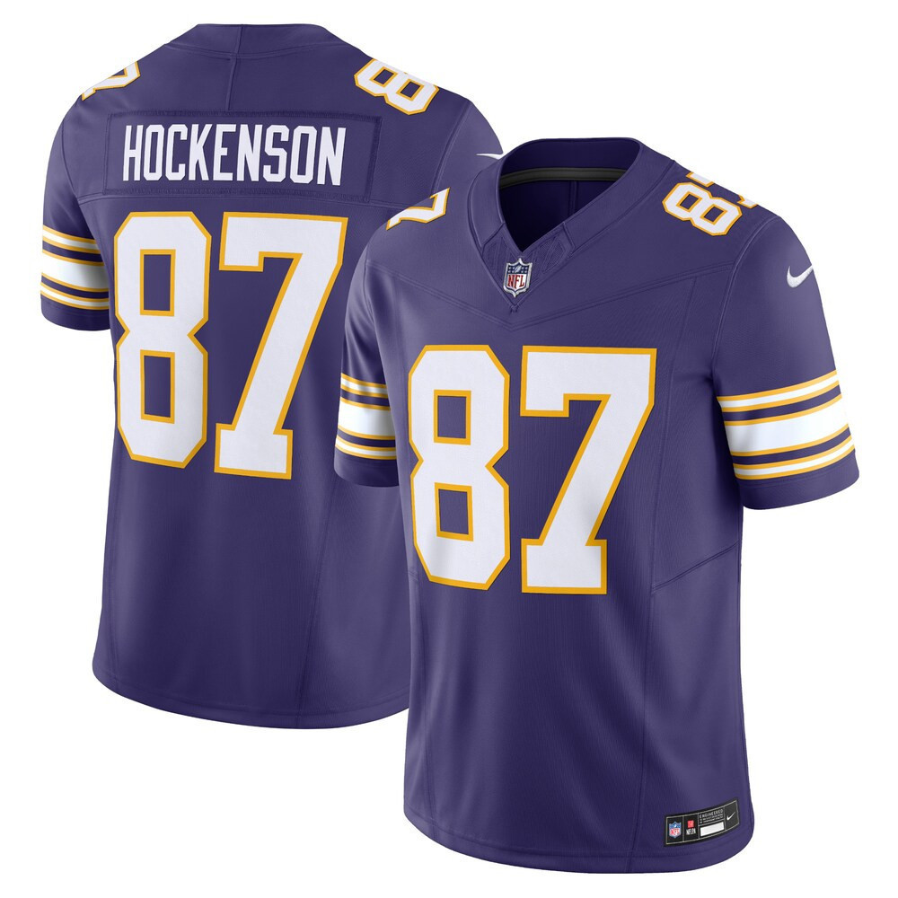 Men's T.J. Hockenson Minnesota Vikings Classic Purple F.U.S.E. Limited T.J. Hockenson Jersey - All Stitched
