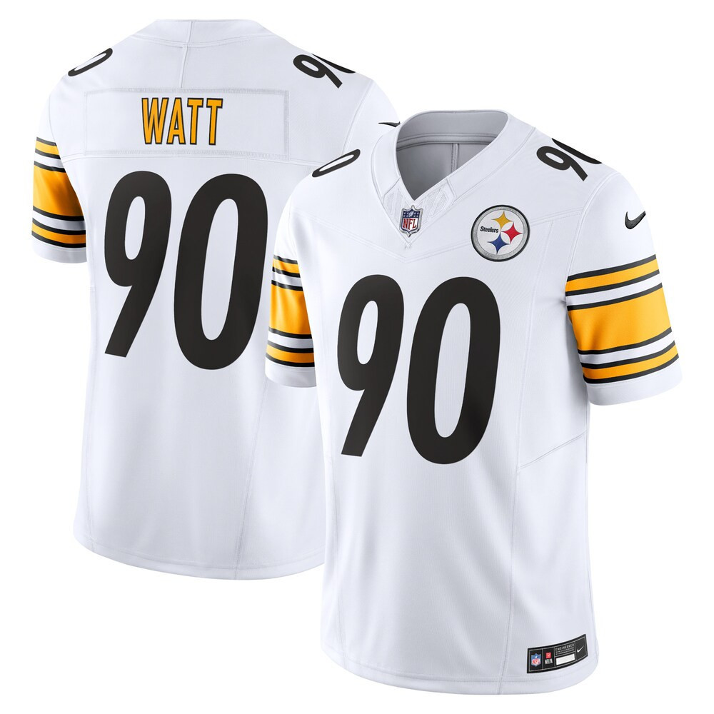 Men's T.J. Watt Pittsburgh Steelers White Vapor F.U.S.E. T.J. Watt Jersey - All Stitched
