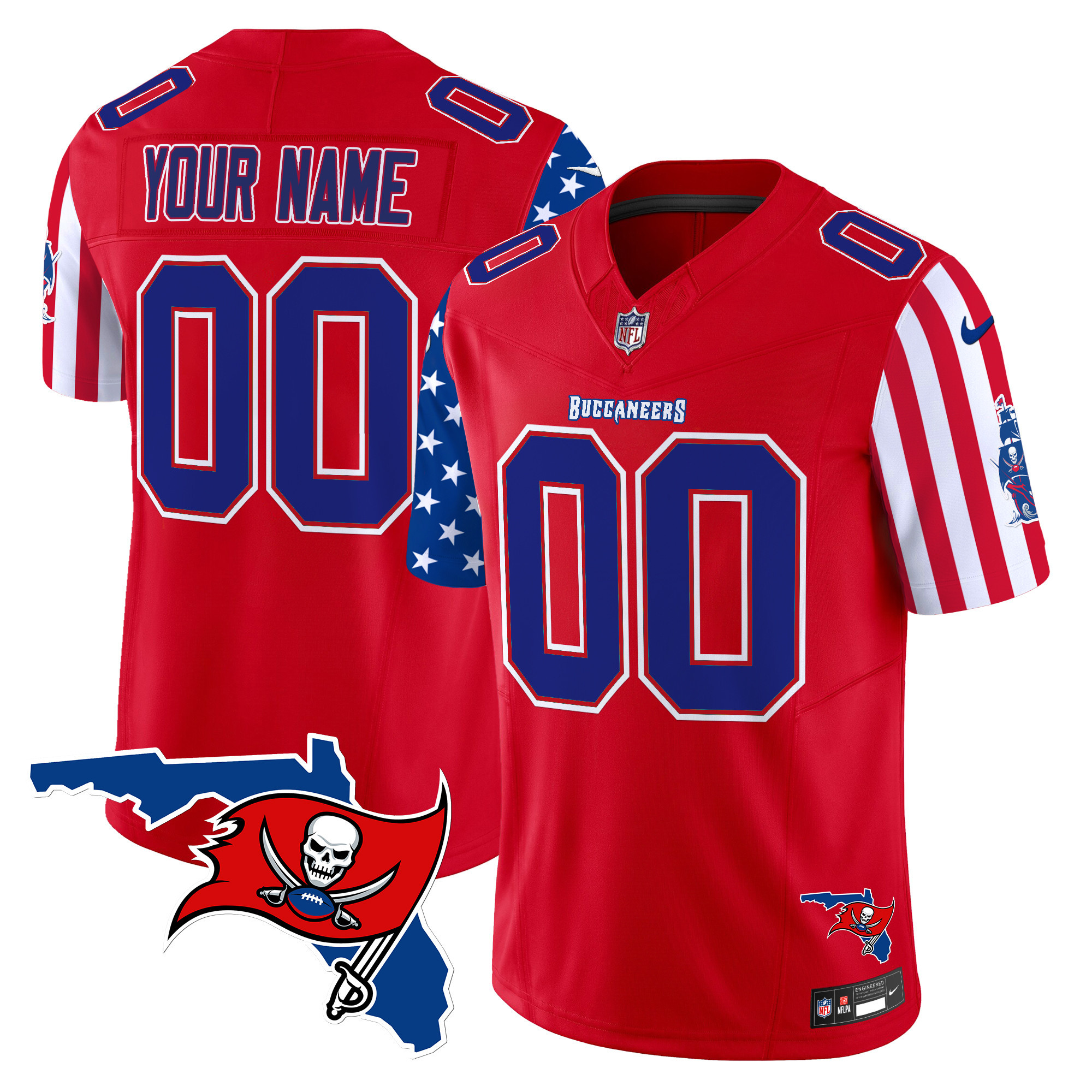 Men's Tampa Bay Buccaneers American Style Vapor Limited Custom Red Jersey - All Stitched