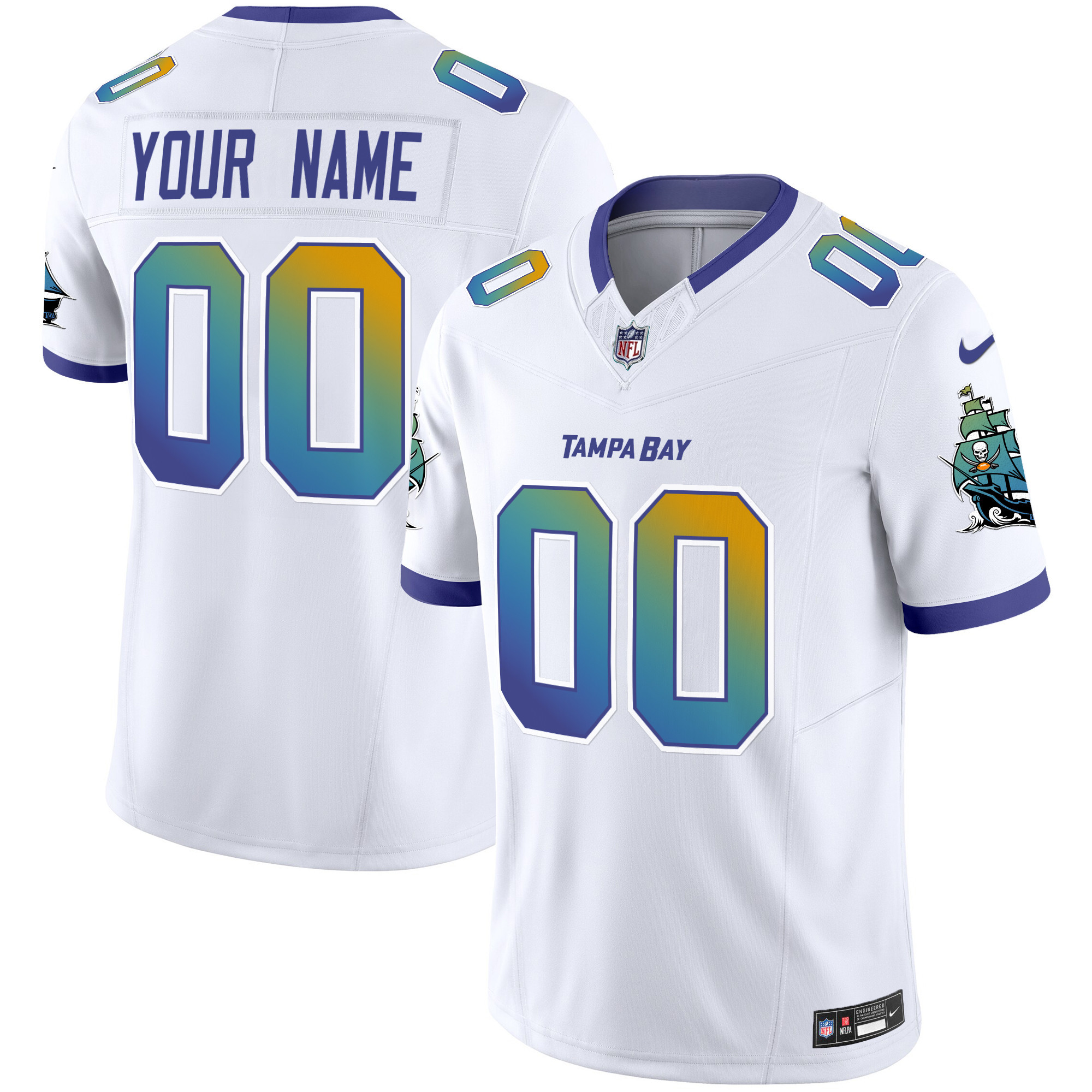 Men's Tampa Bay Buccaneers "Tampa City" Vapor Limited Custom White Jersey - All Stitched